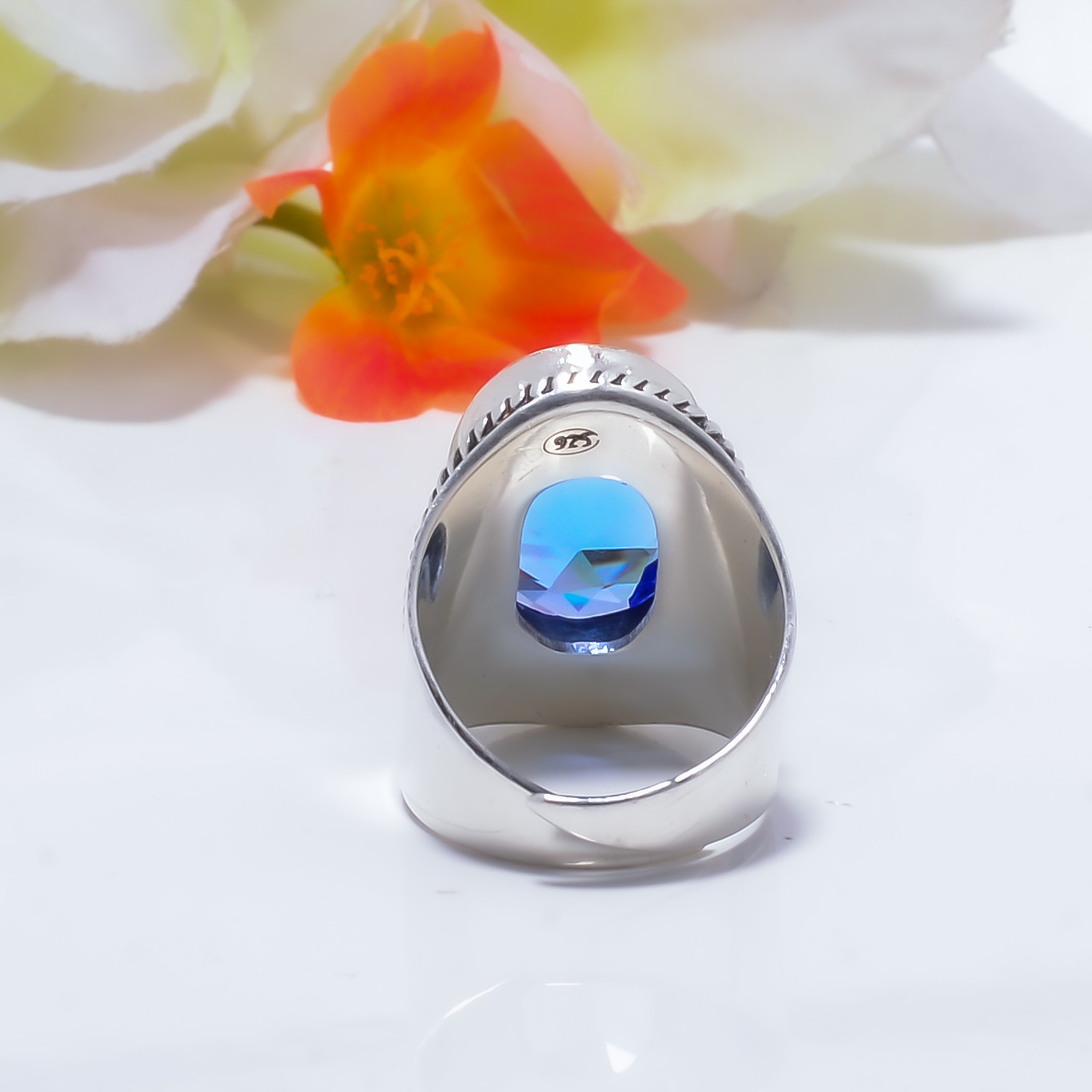 Tanzanite - Simulated Gemstone 925 Sterling Silver Ring