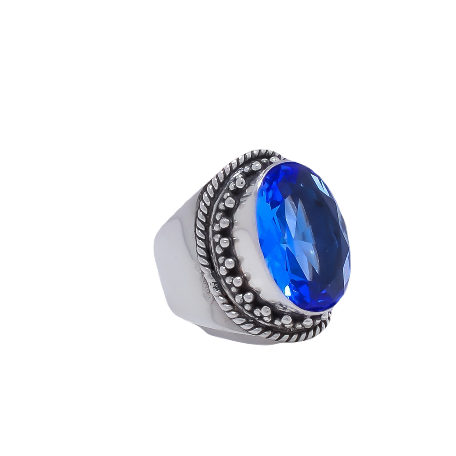 Tanzanite - Simulated Gemstone 925 Sterling Silver Ring