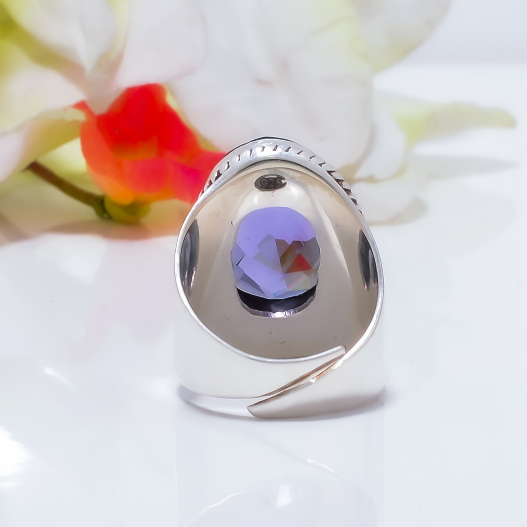 Iolite - Simulated Gemstone 925 Sterling Silver Ring