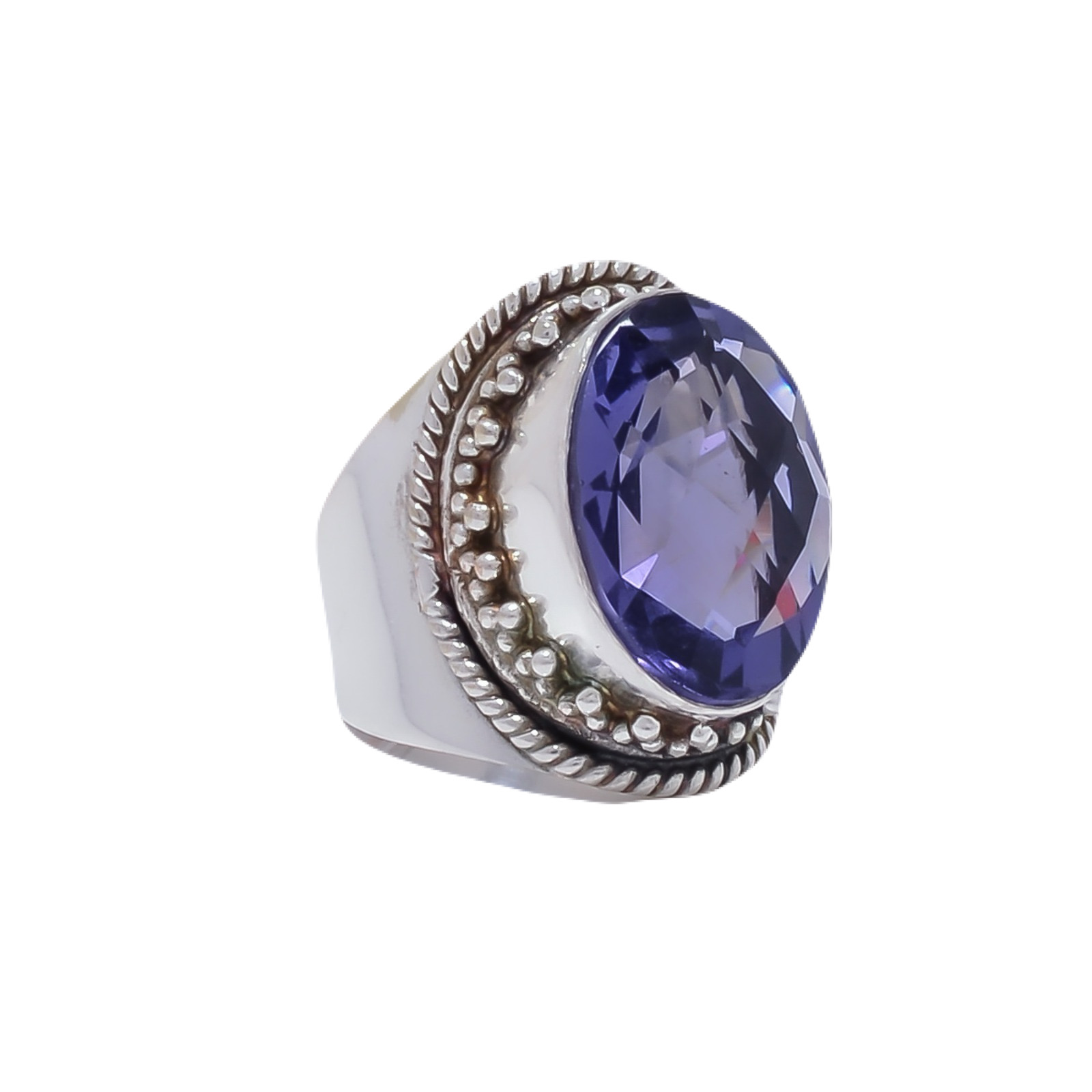 Iolite - Simulated Gemstone 925 Sterling Silver Ring