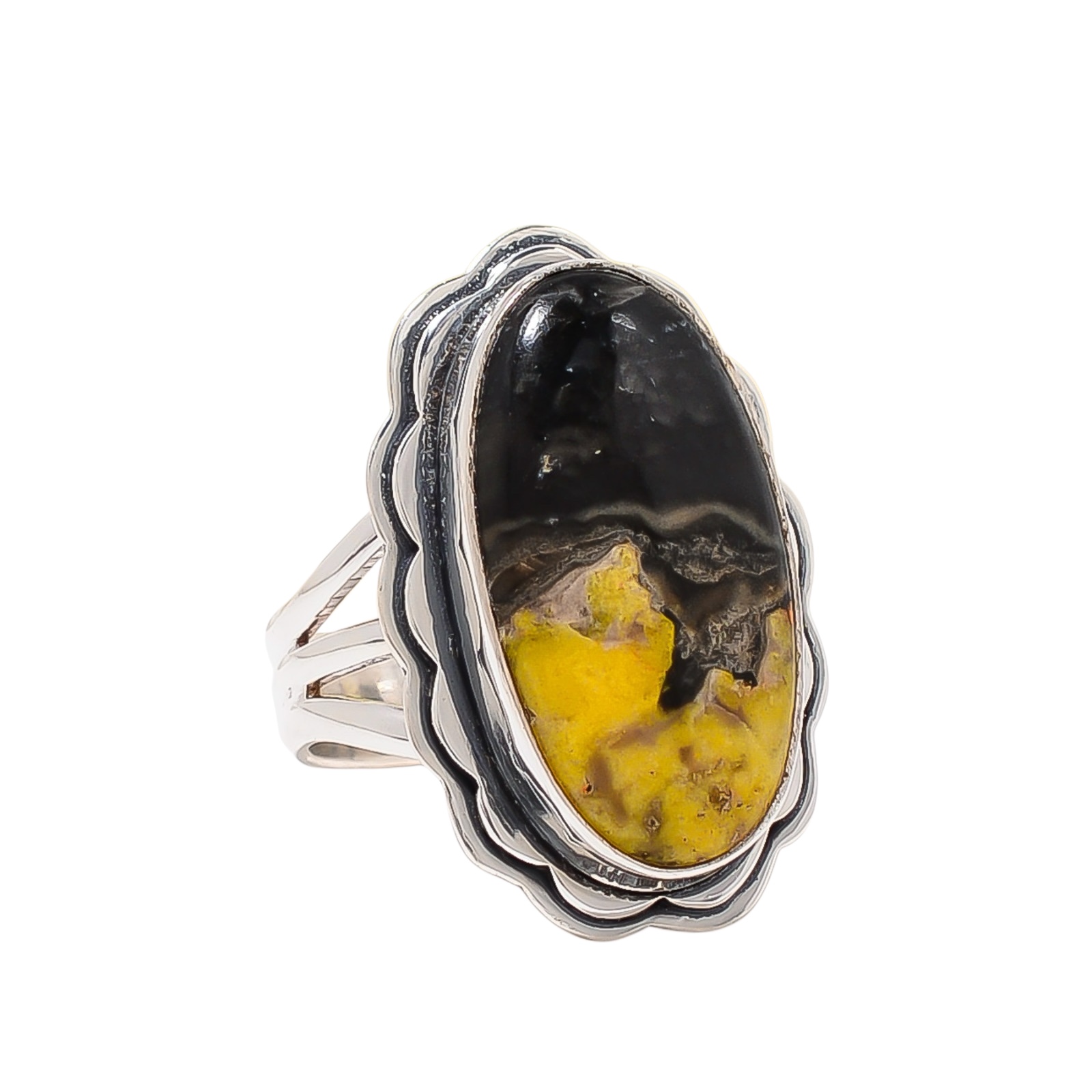 Bumble Bee Jasper - Indonesia 925 Sterling Silver Ring