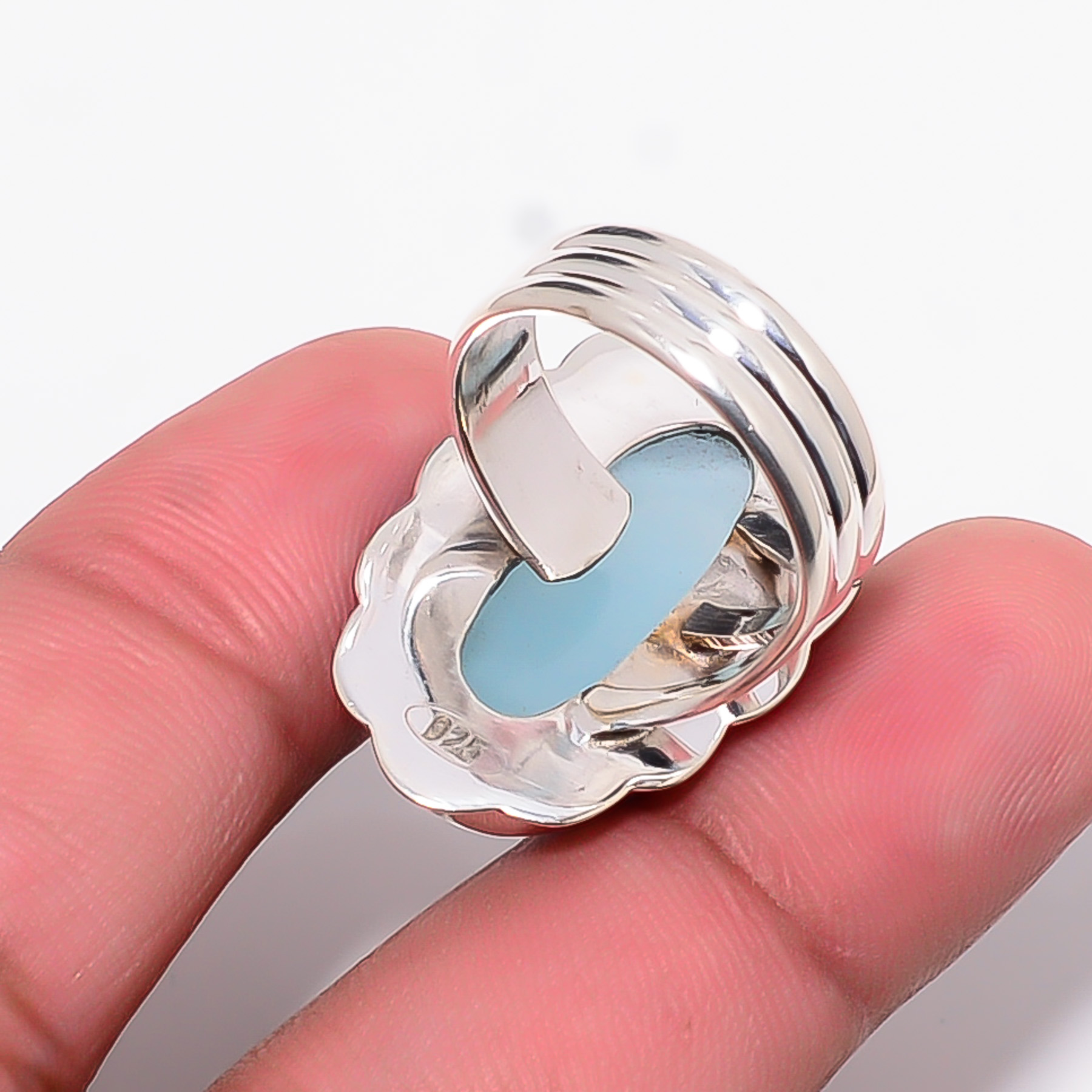 Chalcedony - Brazil 925 Sterling Silver Ring