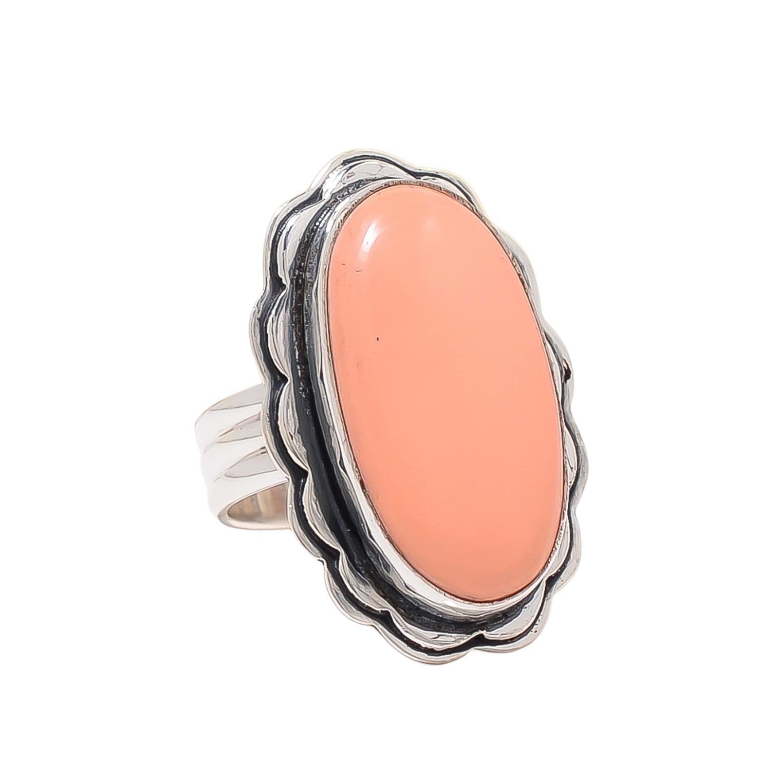 Pink Opal - Simulated 925 Sterling Silver Ring