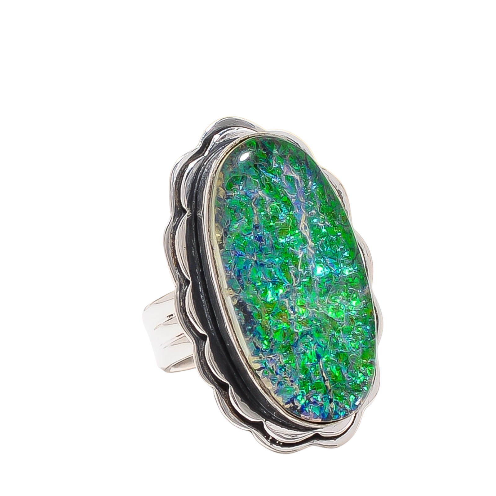 Triplet Opal - Simulated 925 Sterling Silver Ring