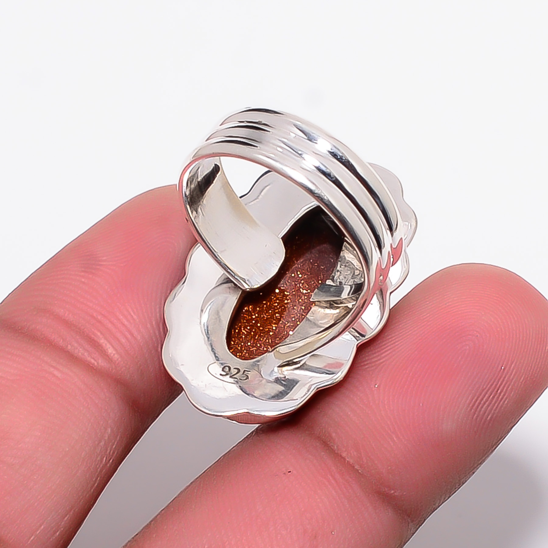 Golden Sunstone - Simulated 925 Sterling Silver Ring