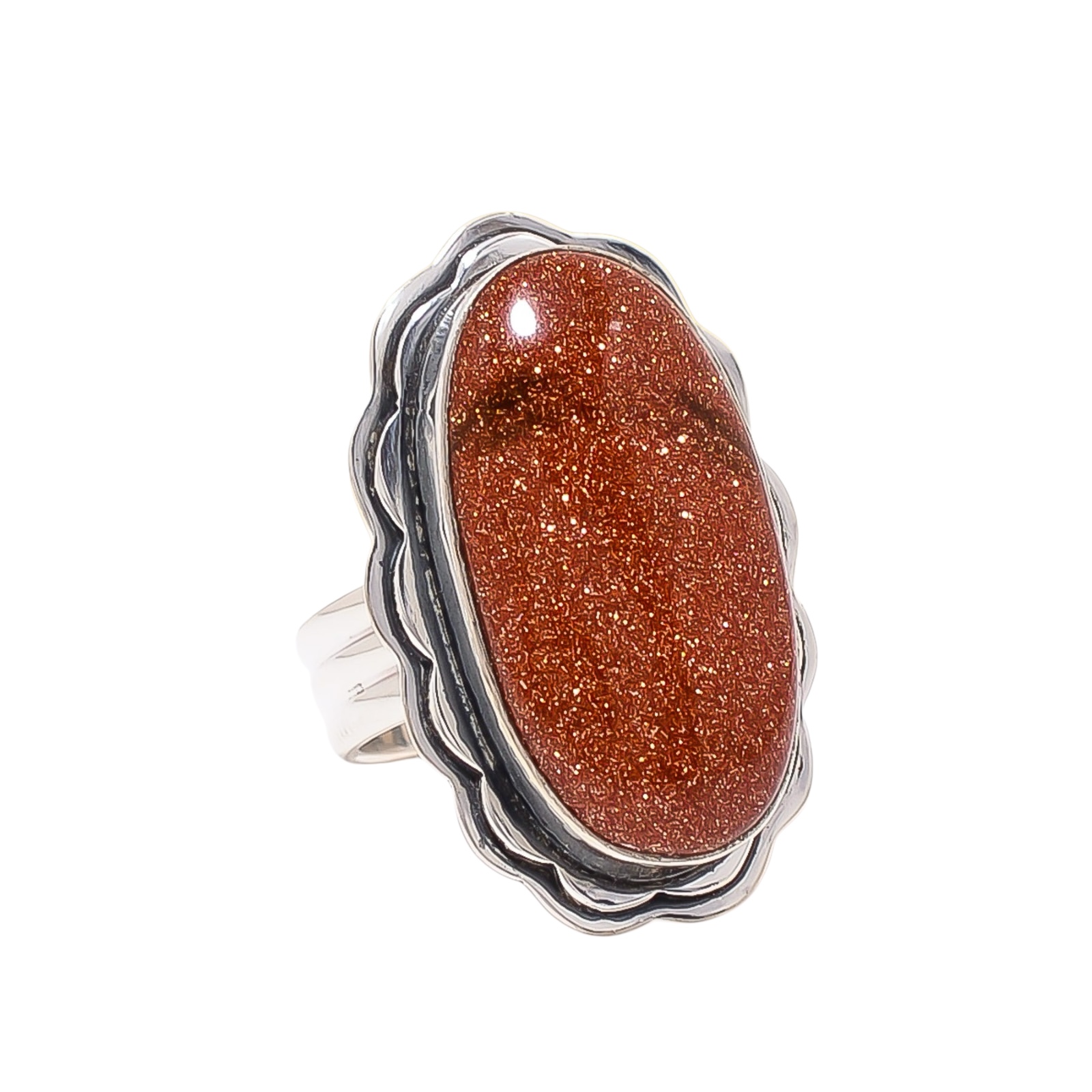 Golden Sunstone - Simulated 925 Sterling Silver Ring