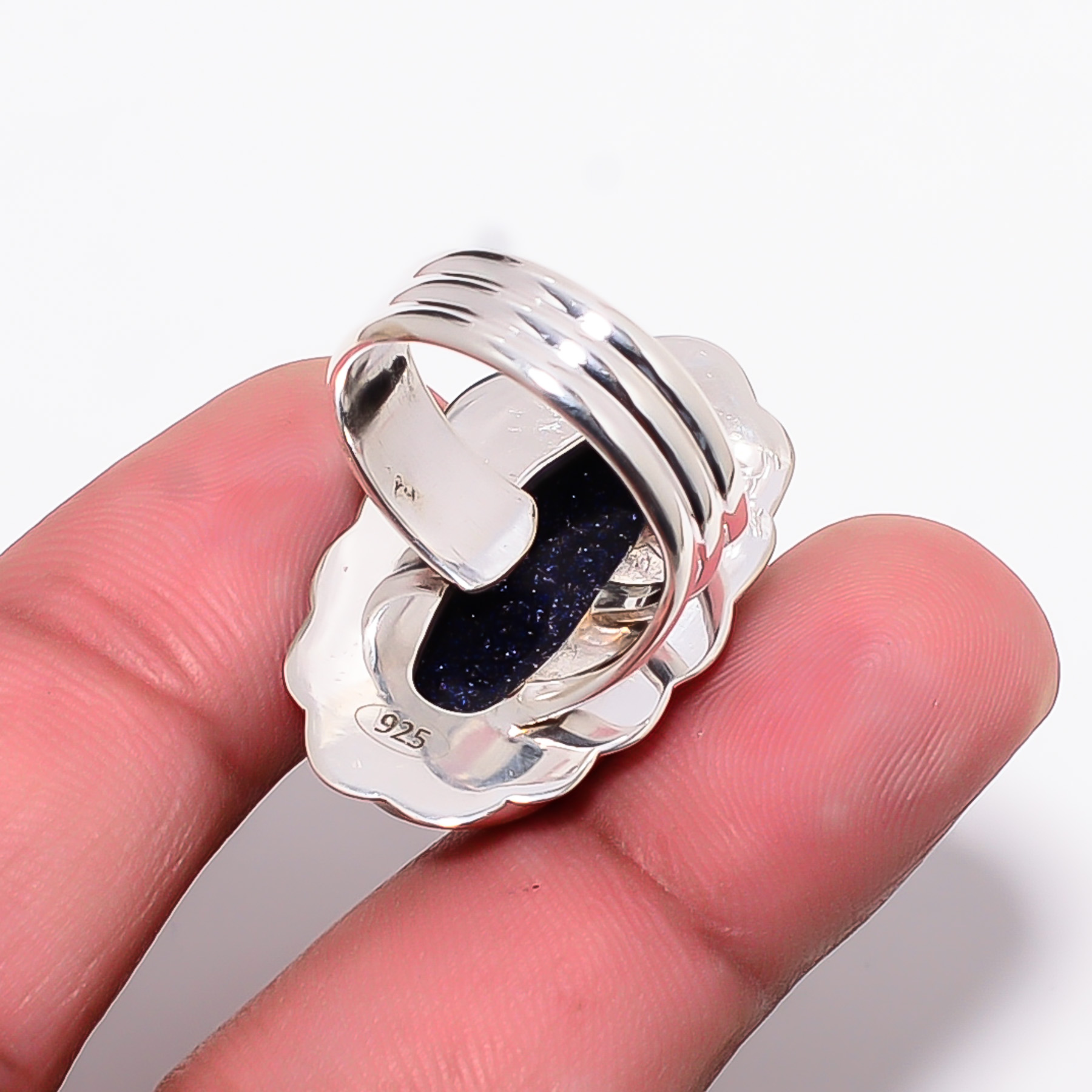 Blue Sunstone - Simulated 925 Sterling Silver Ring