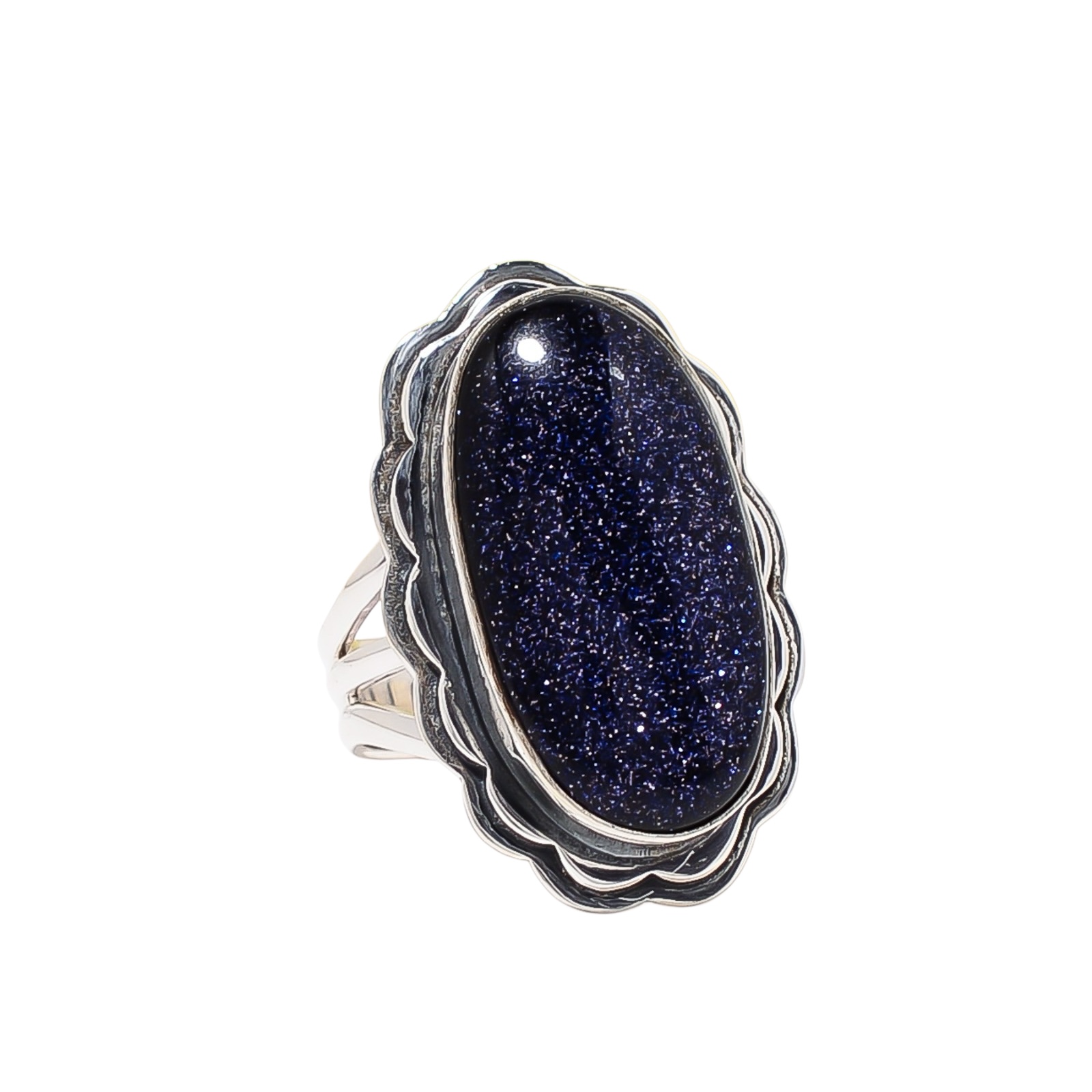 Blue Sunstone - Simulated 925 Sterling Silver Ring