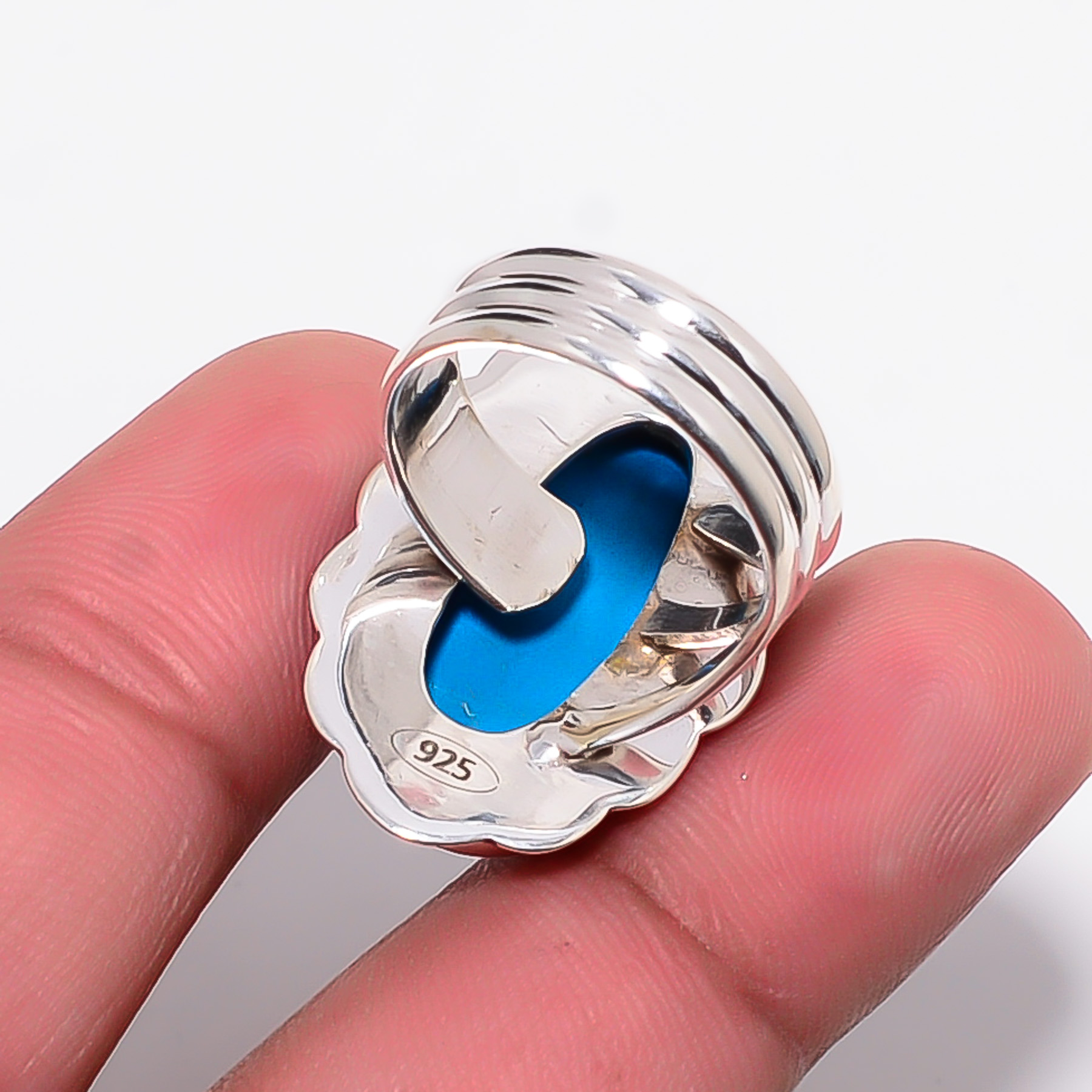 Sleeping Beauty Turquoise - Simulated 925 Sterling Silver Ring