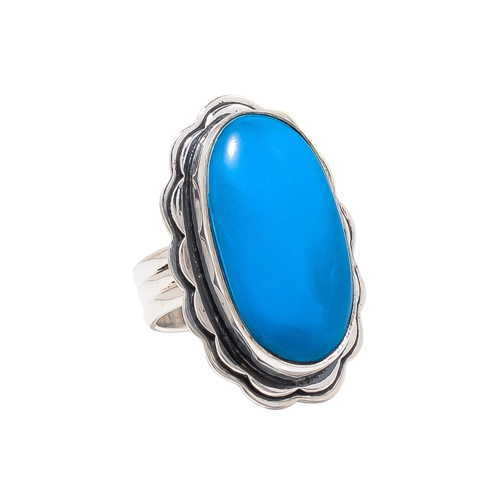 Sleeping Beauty Turquoise - Simulated 925 Sterling Silver Ring