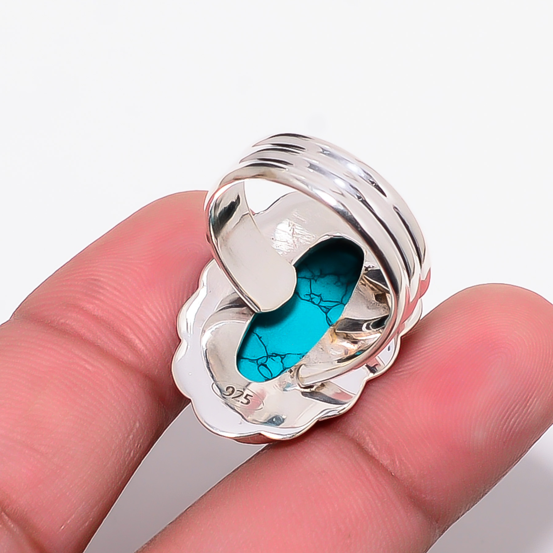Santa Rosa Copper Turquoise - Simulated 925 Sterling Silver Ring