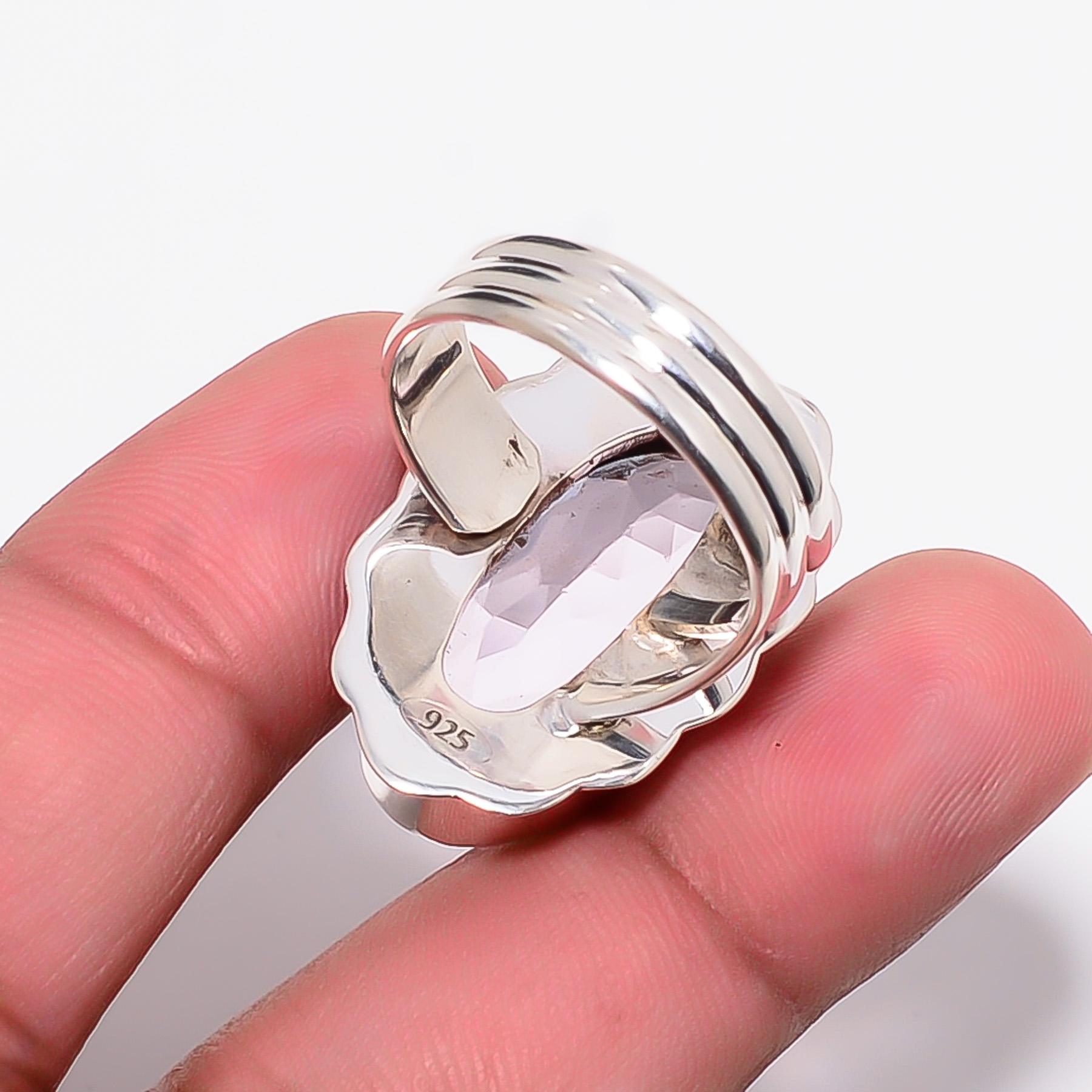 Pink Kunzite - Simulated 925 Sterling Silver Ring