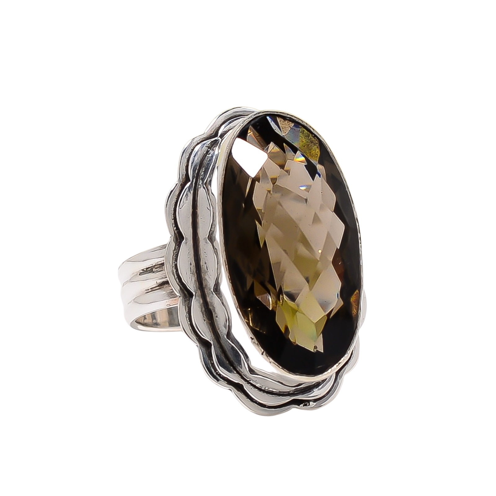 Smokey - Simulated 925 Sterling Silver Ring