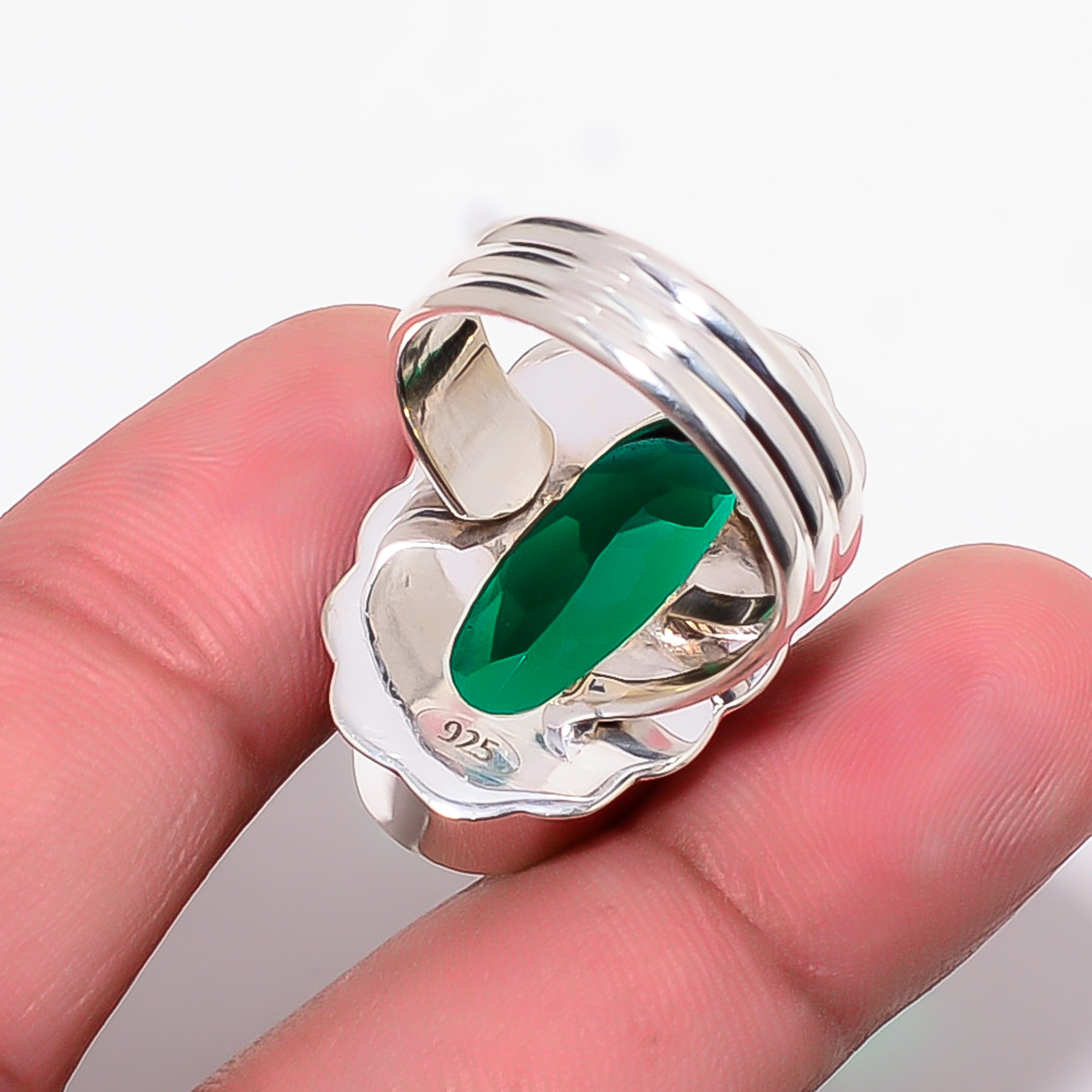 Chrome Diopside - Simulated 925 Sterling Silver Ring