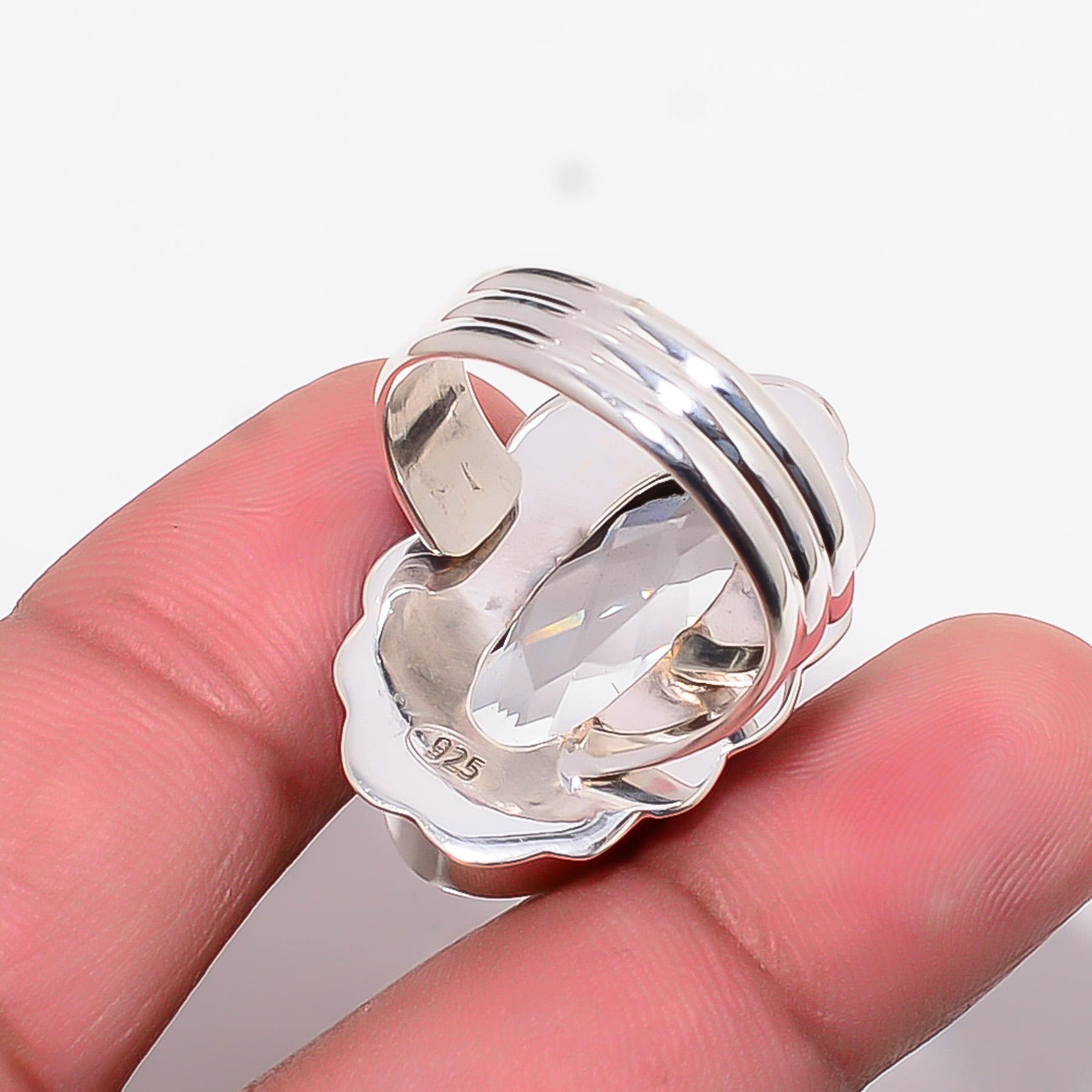 White Topaz - Simulated 925 Sterling Silver Ring