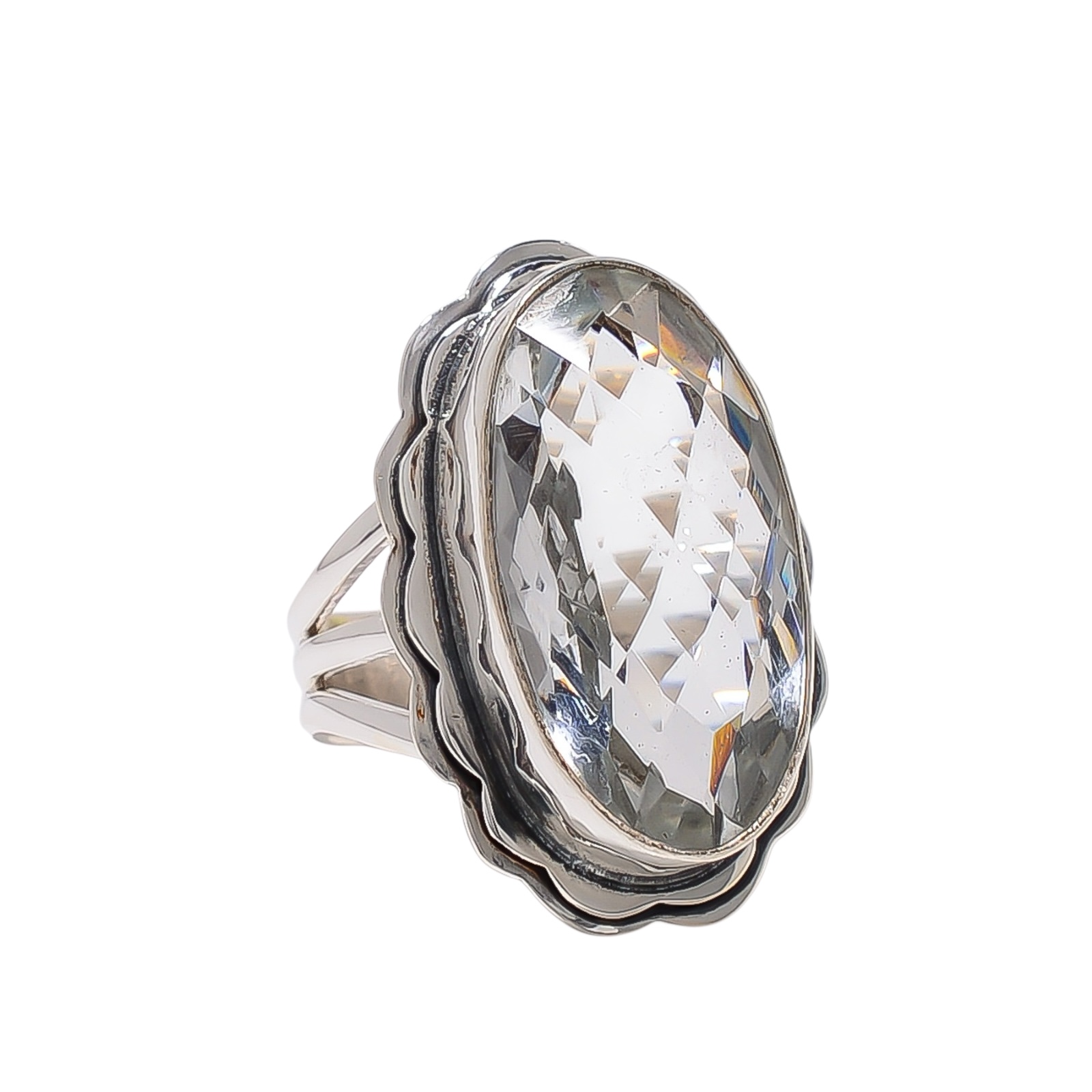 White Topaz - Simulated 925 Sterling Silver Ring