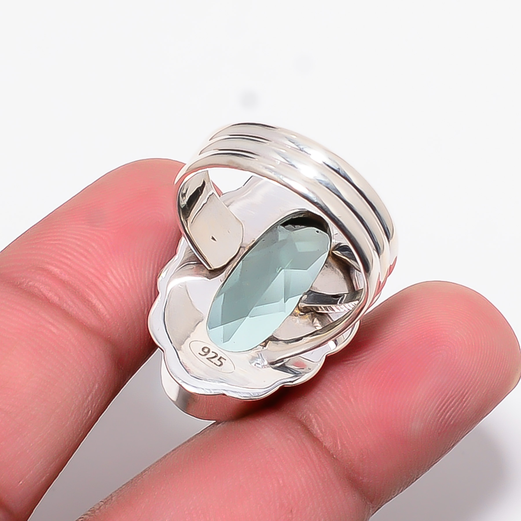 Apatite - Simulated 925 Sterling Silver Ring