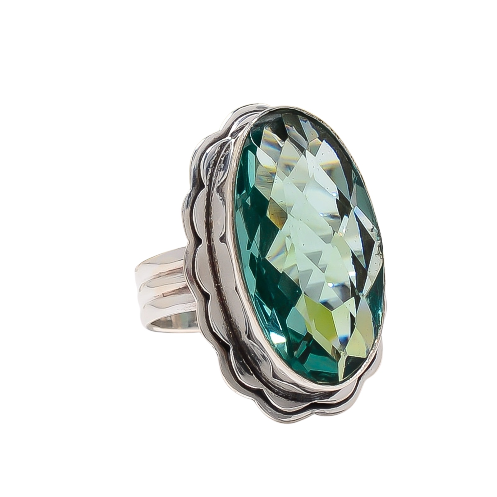 Apatite - Simulated 925 Sterling Silver Ring