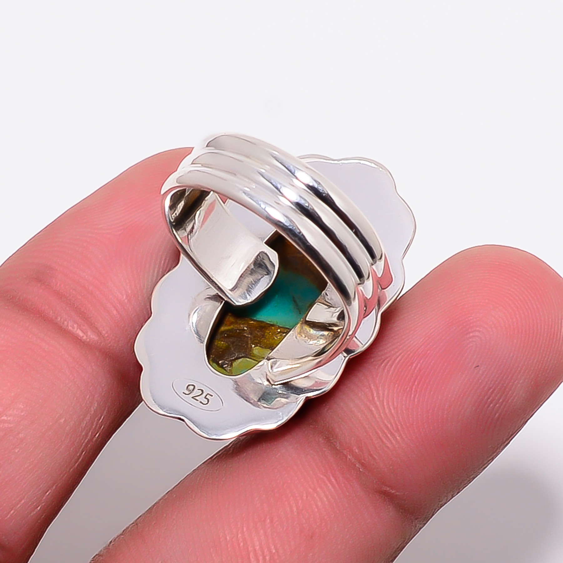 Copper Turquoise - Pilot Mountain 925 Sterling Silver Ring