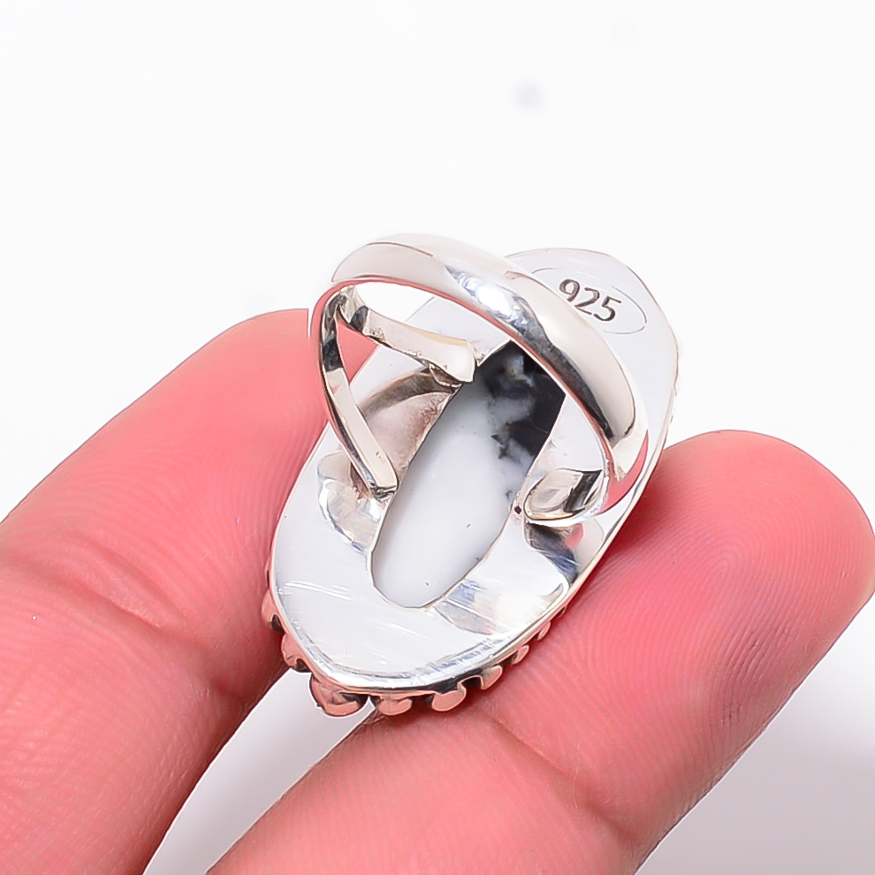 White Buffalo Turquoise - Nevada 925 Sterling Silver Ring