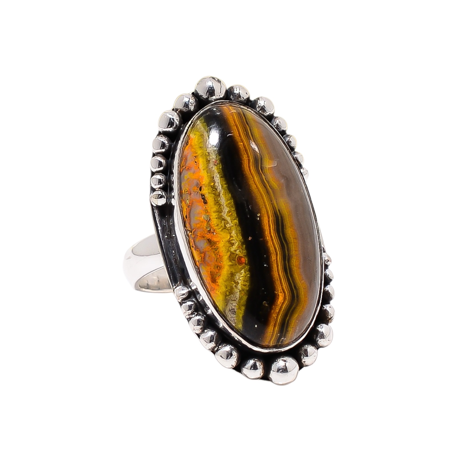 Bumble Bee Jasper - Indonesia 925 Sterling Silver Ring