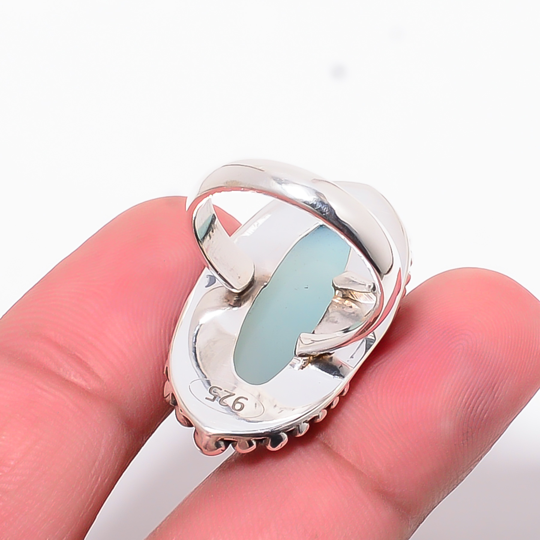Chalcedony - Brazil 925 Sterling Silver Ring