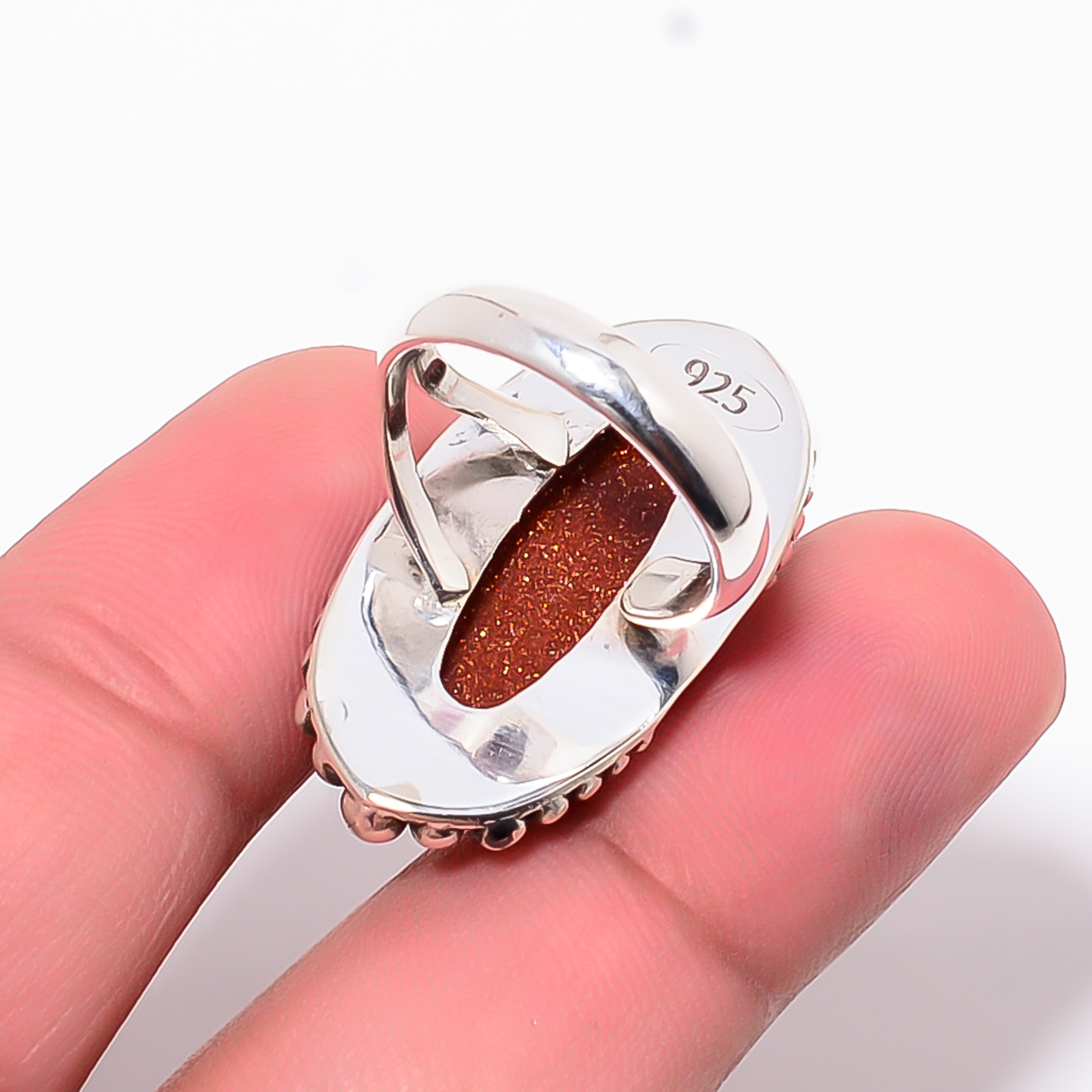Golden Sunstone - Simulated 925 Sterling Silver Ring