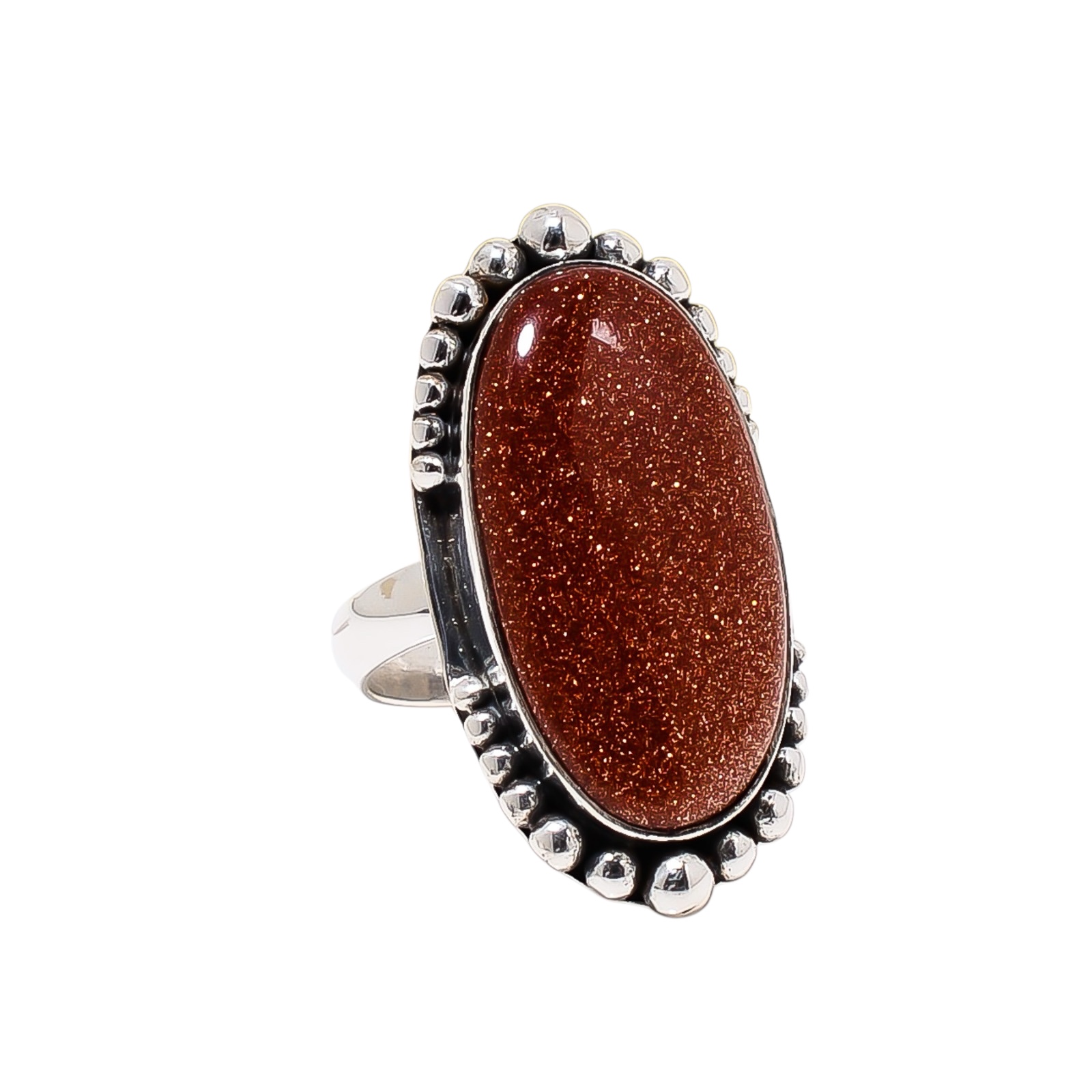 Golden Sunstone - Simulated 925 Sterling Silver Ring