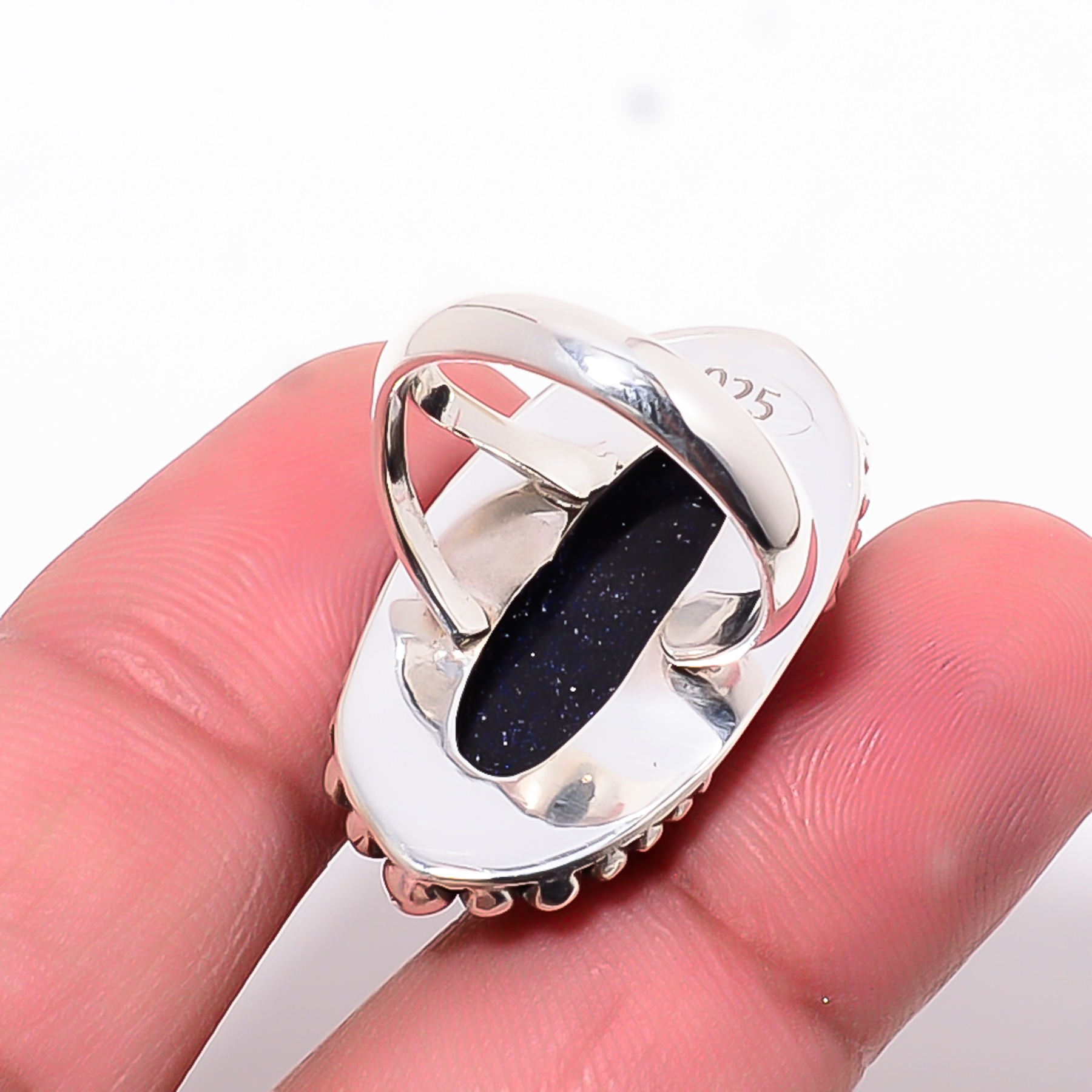 Blue Sunstone - Simulated 925 Sterling Silver Ring
