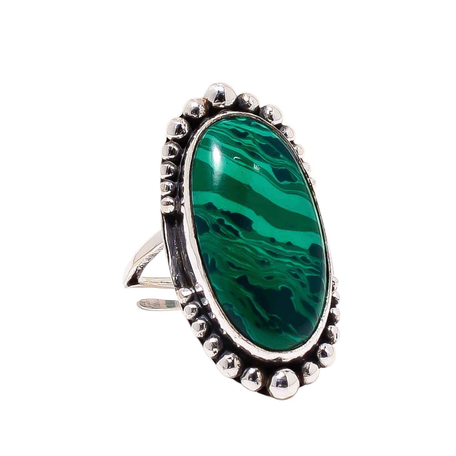 Malachite - Simulated 925 Sterling Silver Ring
