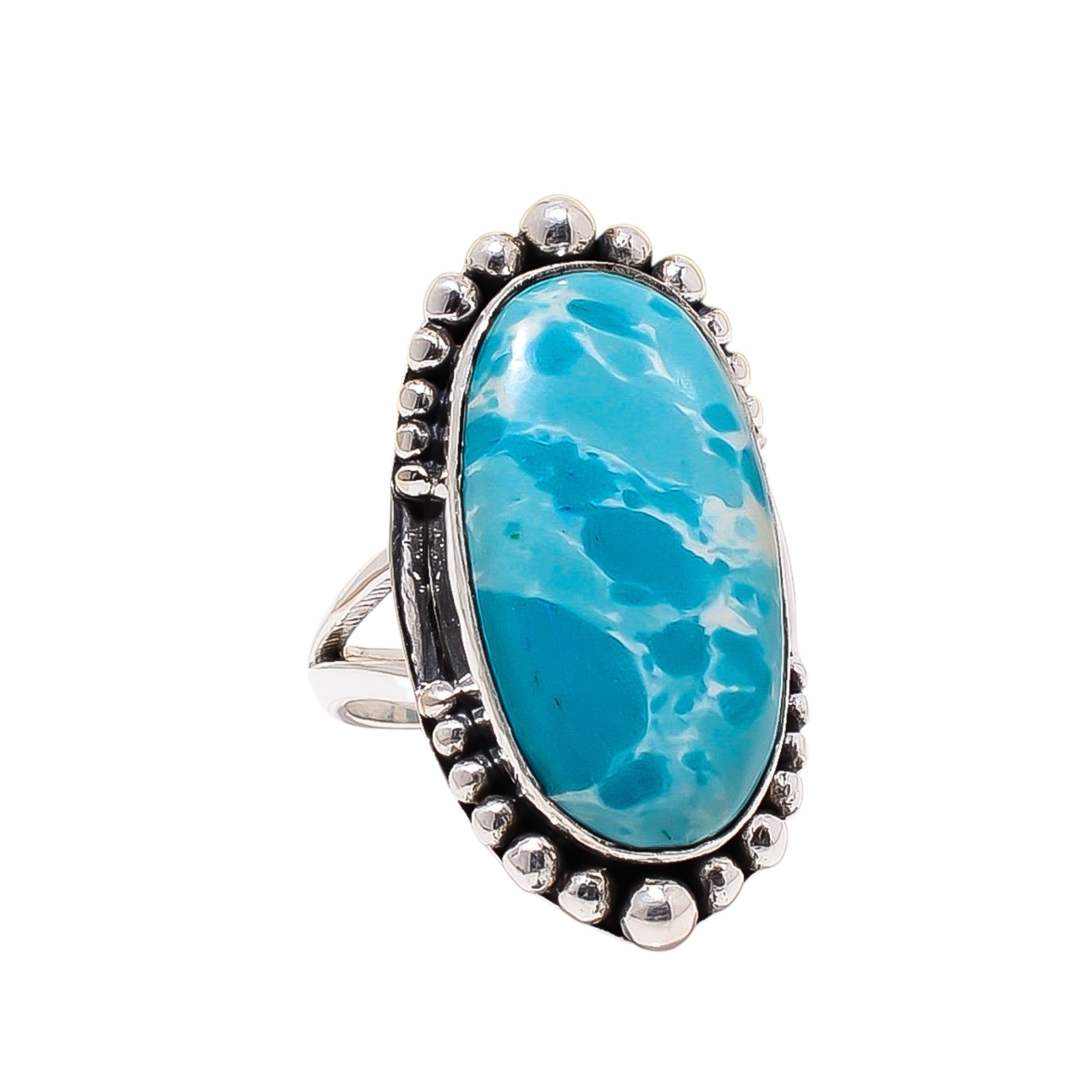 Larimar - Simulated 925 Sterling Silver Ring