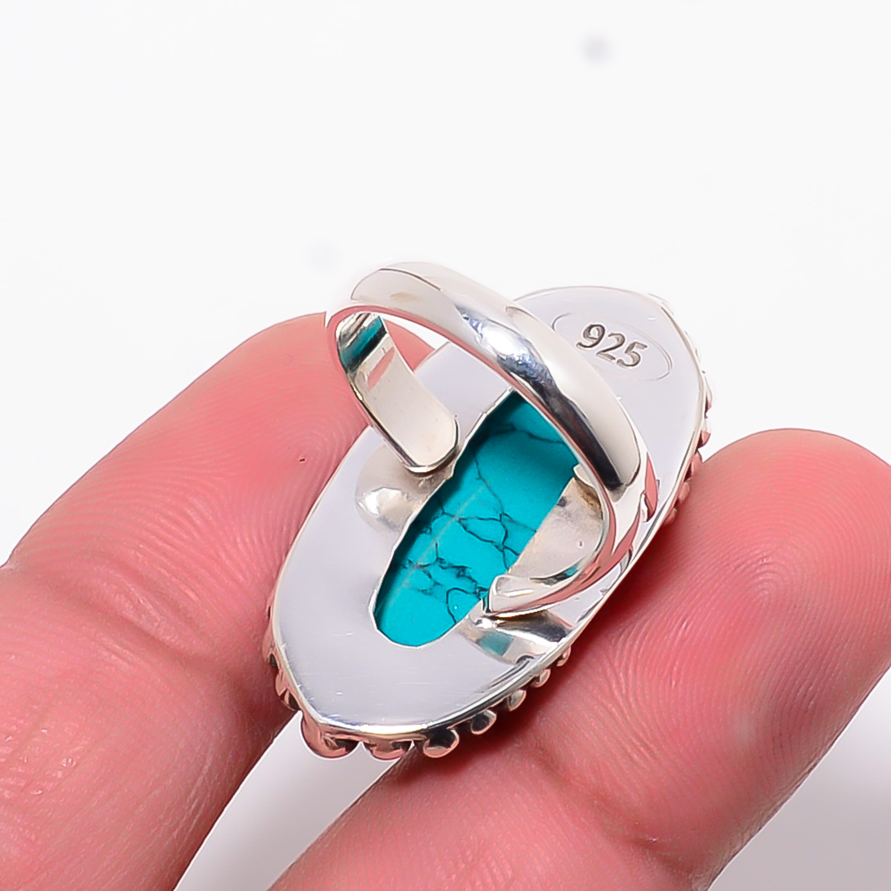 Santa Rosa Copper Turquoise - Simulated 925 Sterling Silver Ring