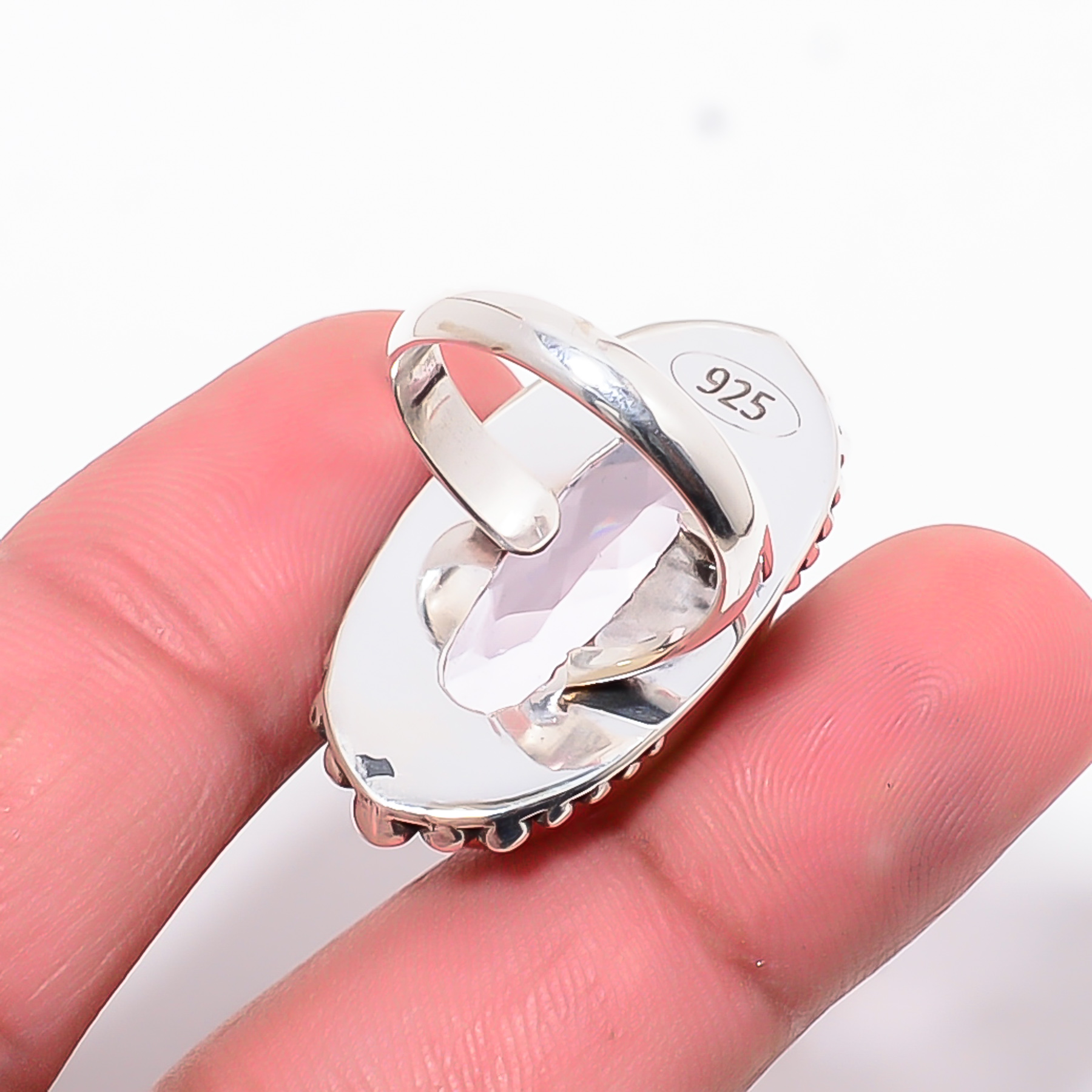 Pink Kunzite - Simulated 925 Sterling Silver Ring