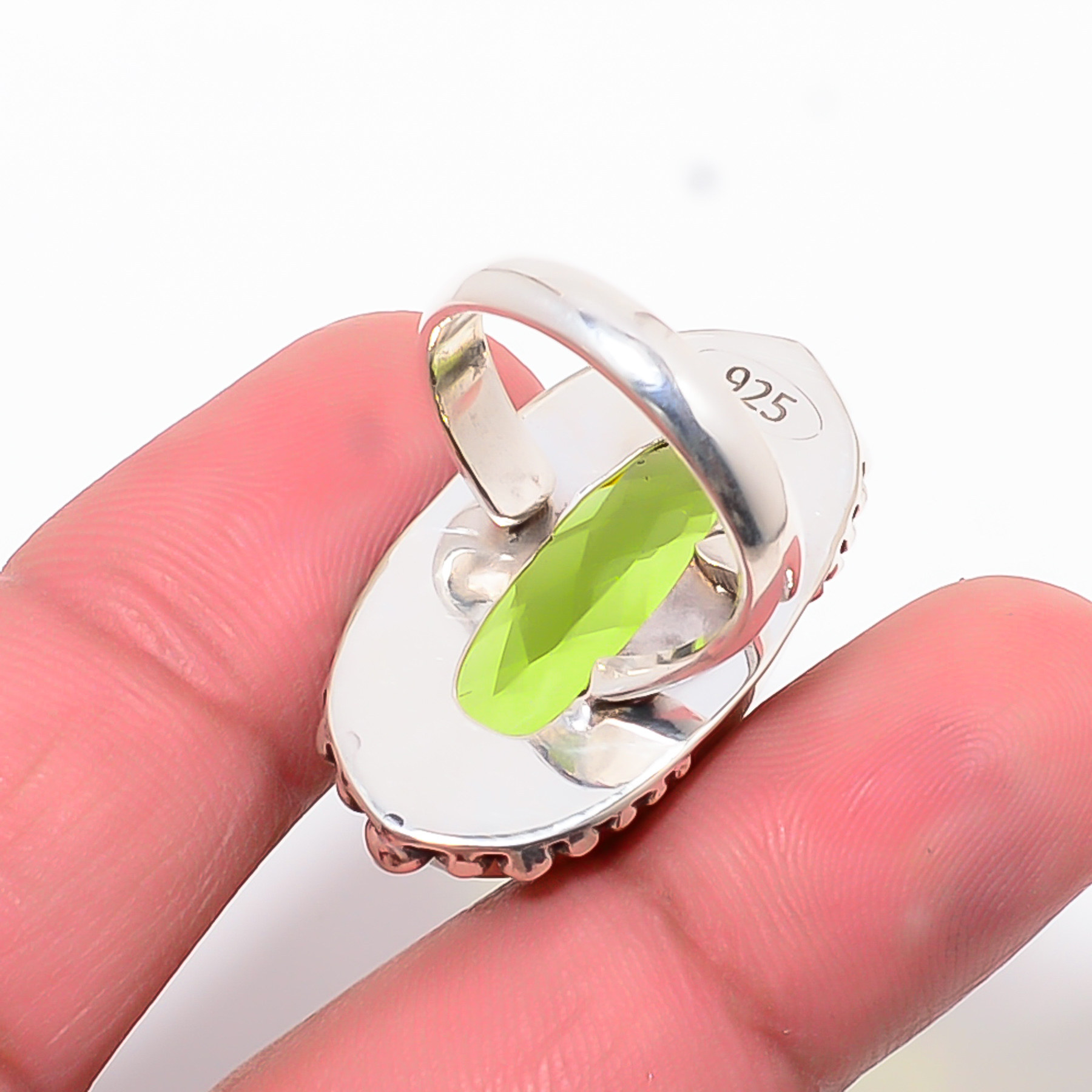 Peridot - Simulated 925 Sterling Silver Ring