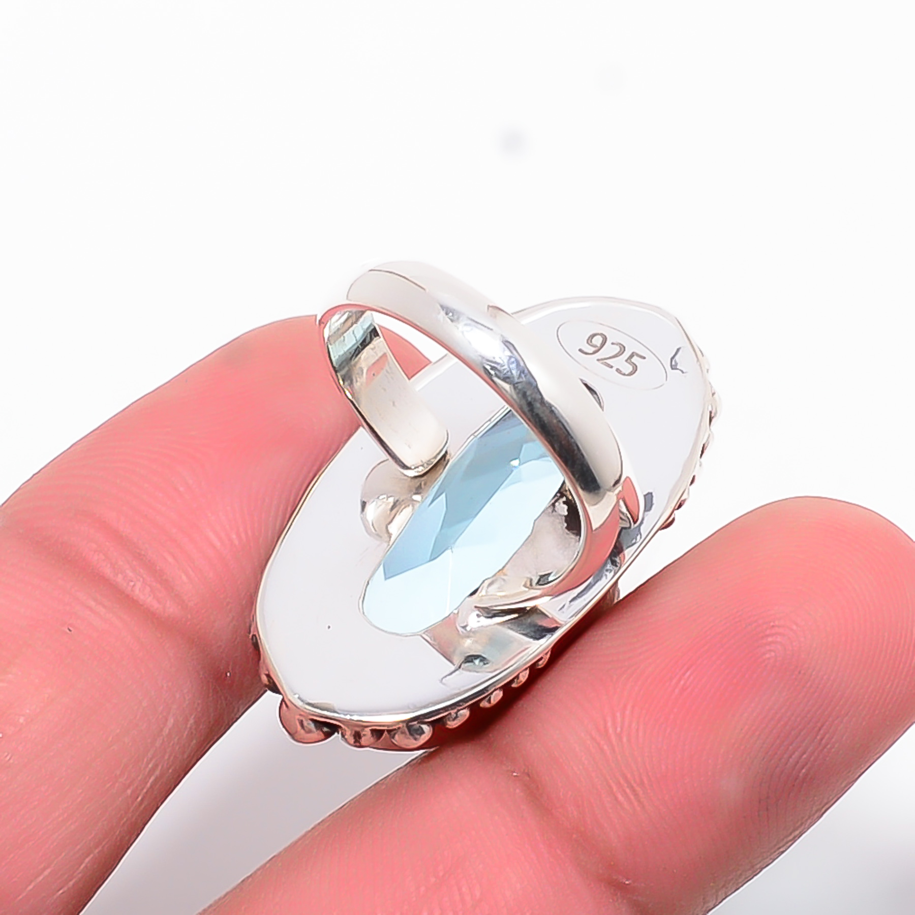 Blue Topaz - Simulated 925 Sterling Silver Ring