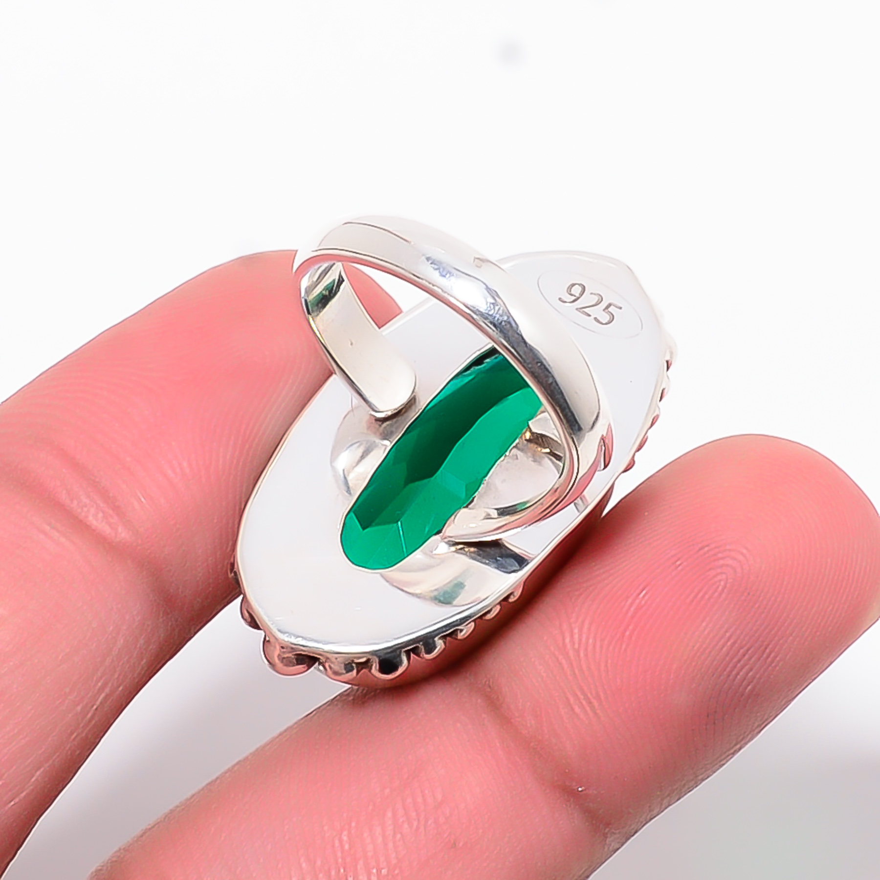 Chrome Diopside - Simulated 925 Sterling Silver Ring