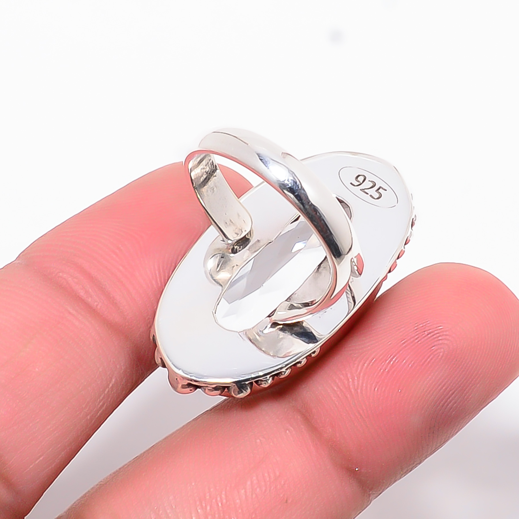 White Topaz - Simulated 925 Sterling Silver Ring
