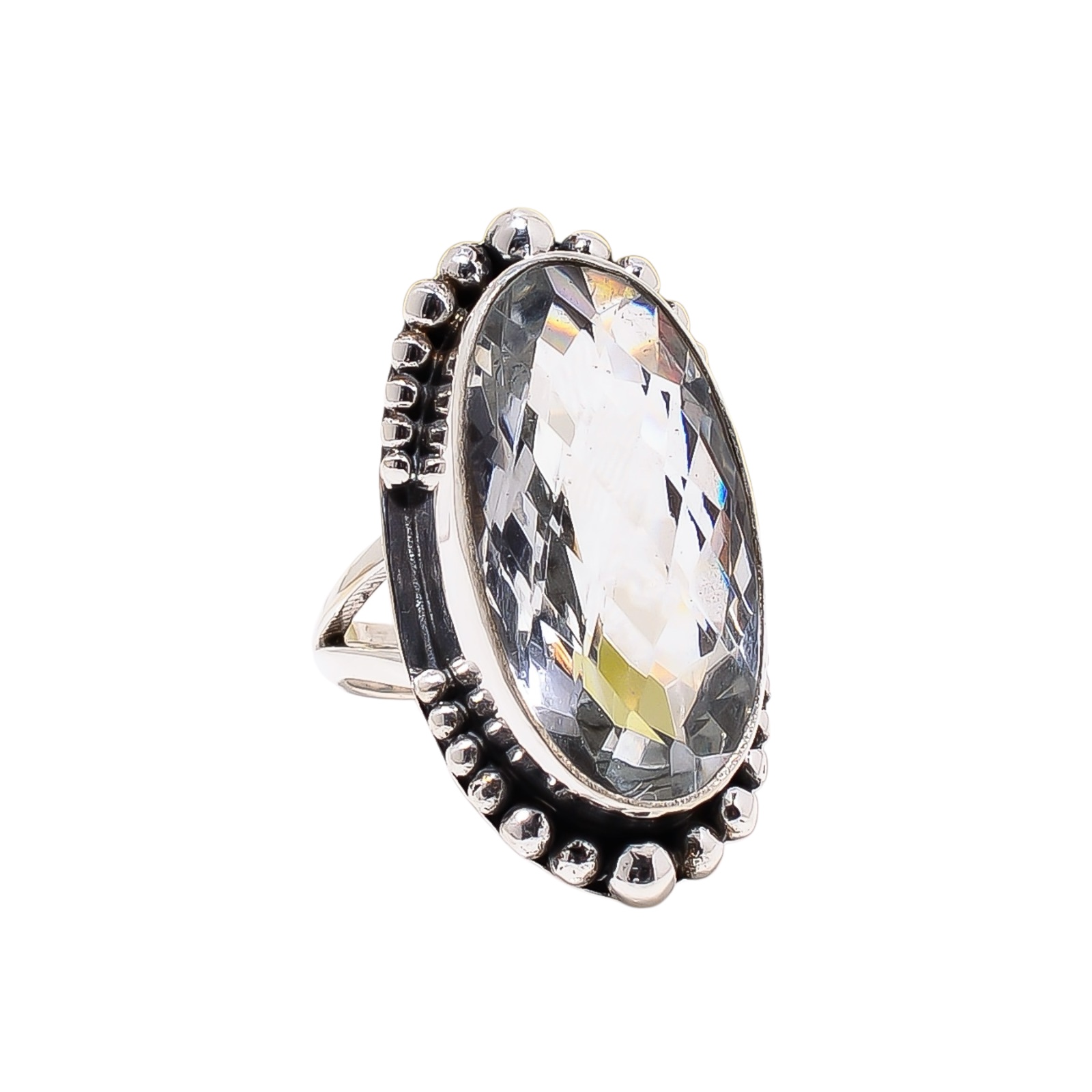 White Topaz - Simulated 925 Sterling Silver Ring
