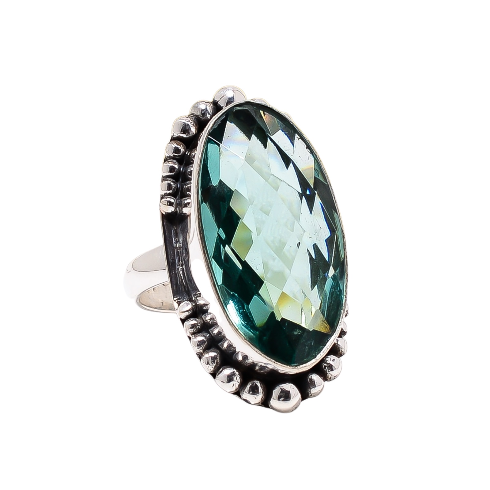 Apatite - Simulated 925 Sterling Silver Ring