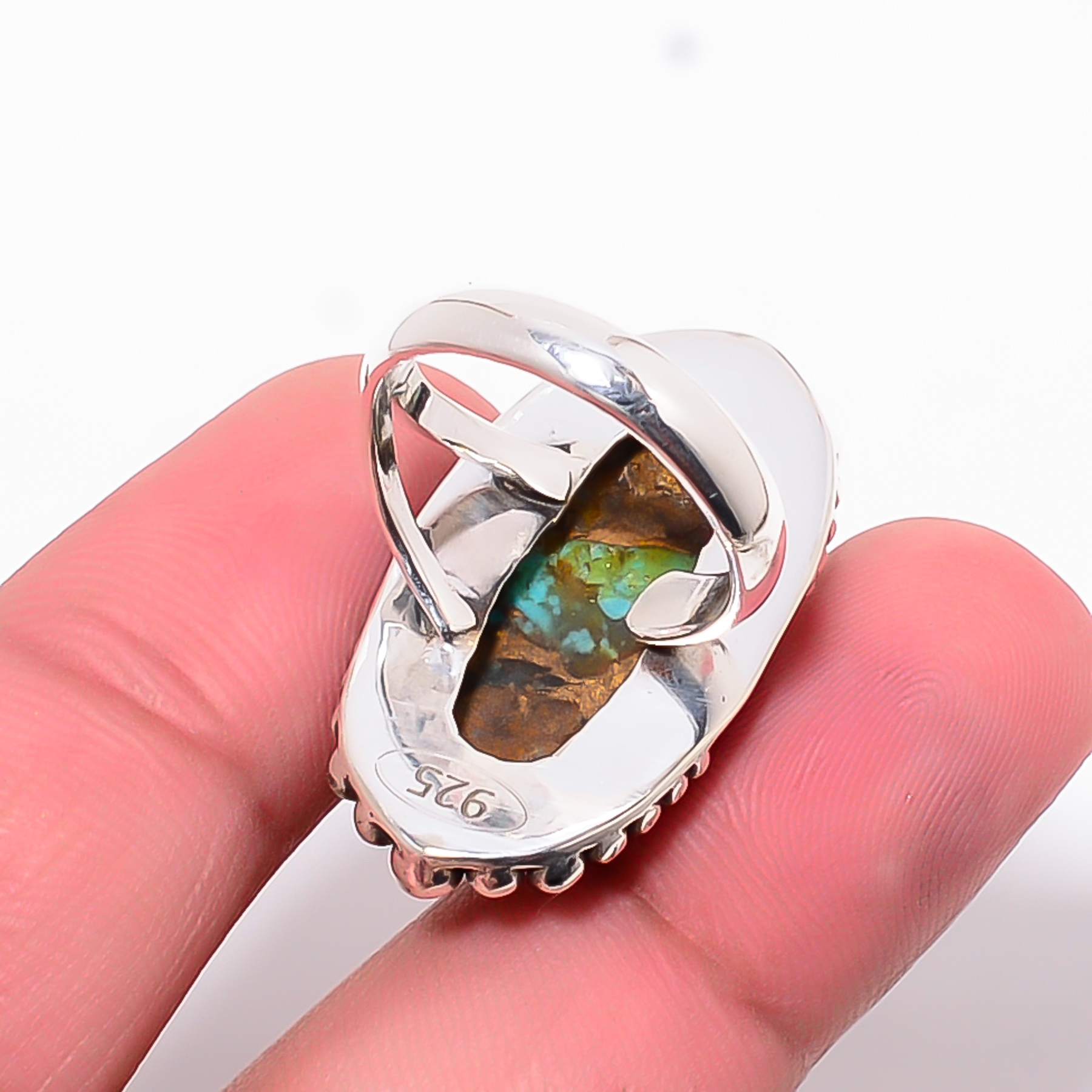 Copper Turquoise - Pilot Mountain 925 Sterling Silver Ring