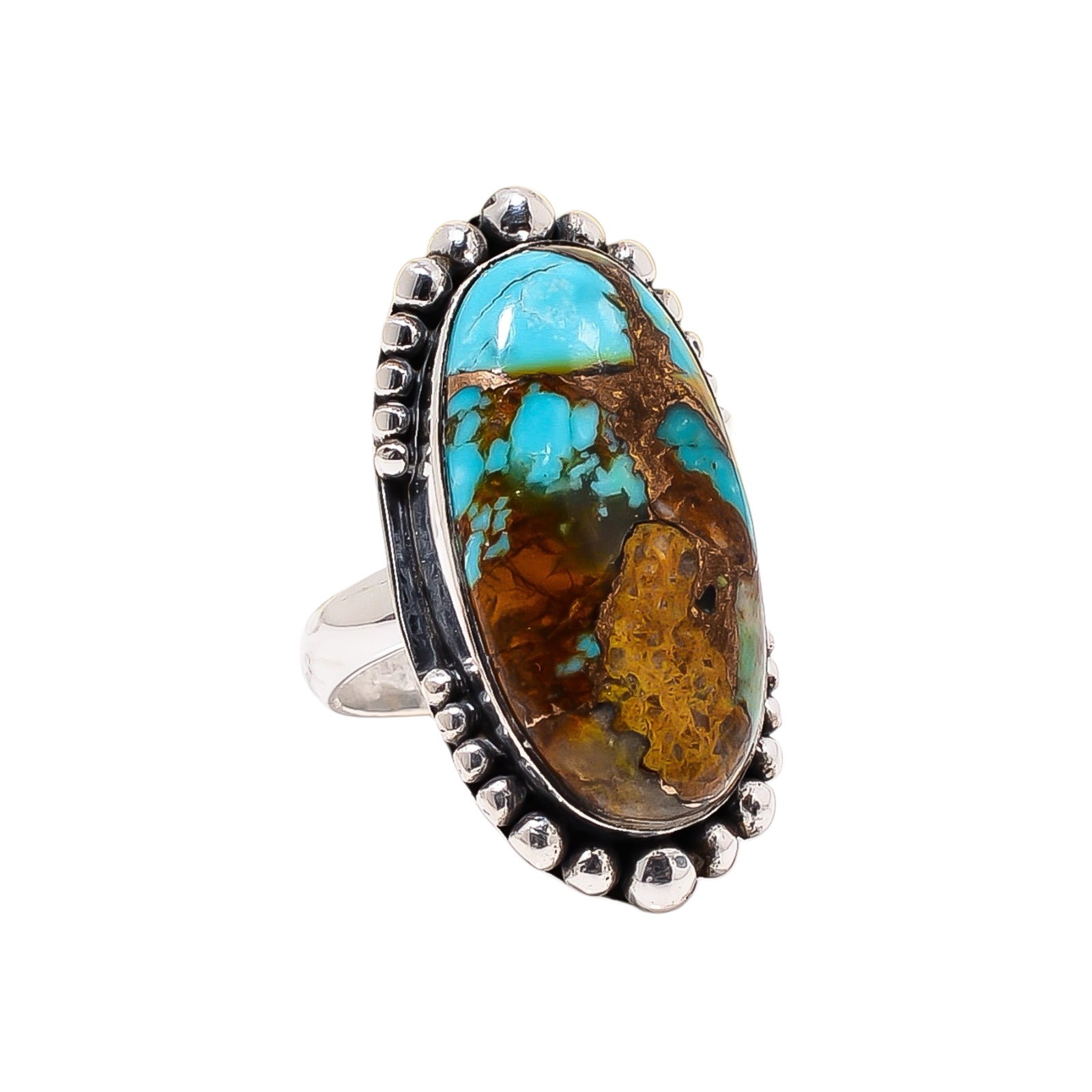 Copper Turquoise - Pilot Mountain 925 Sterling Silver Ring