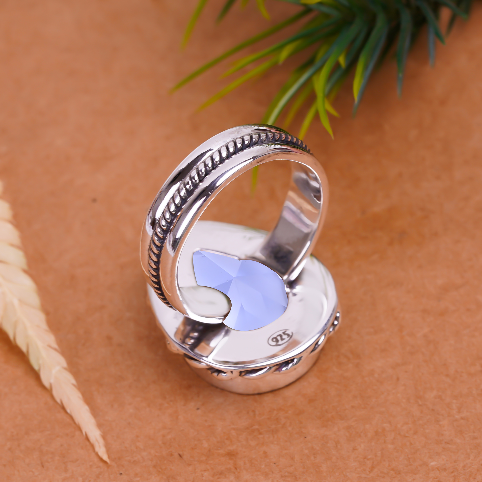 Iolite - Simulated Gemstone 925 Sterling Silver Ring