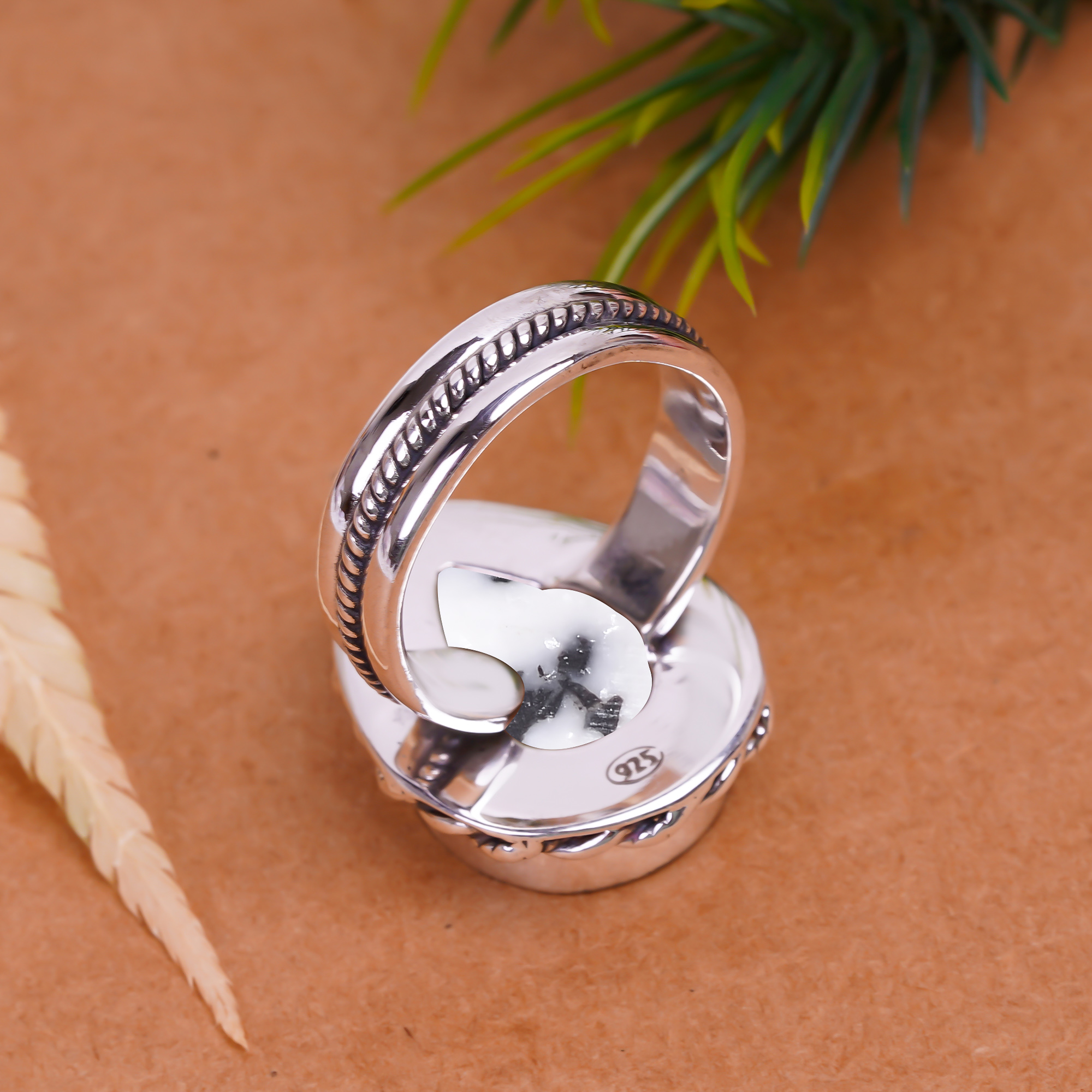 White Buffalo Turquoise - Nevada Gemstone 925 Sterling Silver Ring