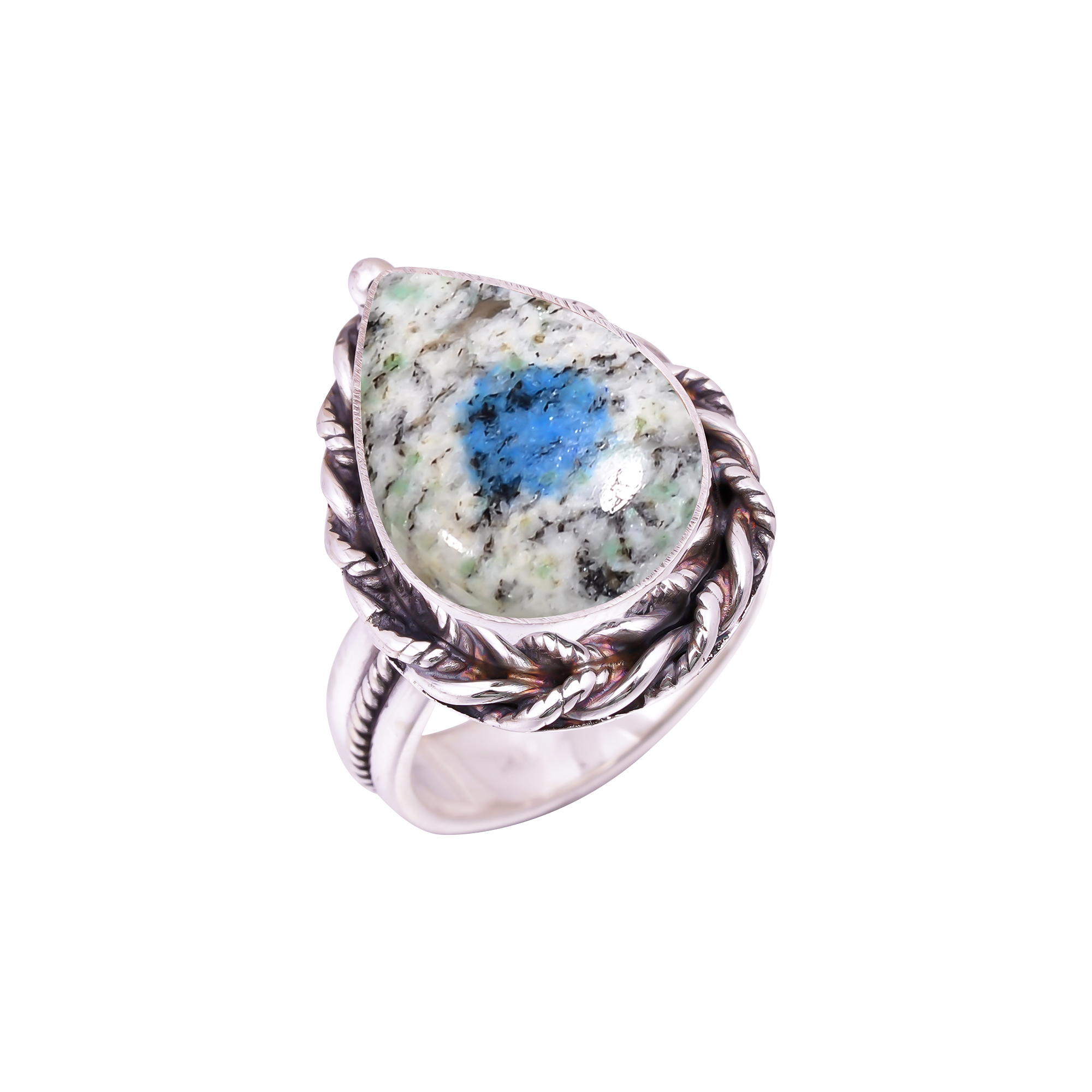 K2 Blue Azurite - Pakistan Gemstone 925 Sterling Silver Ring