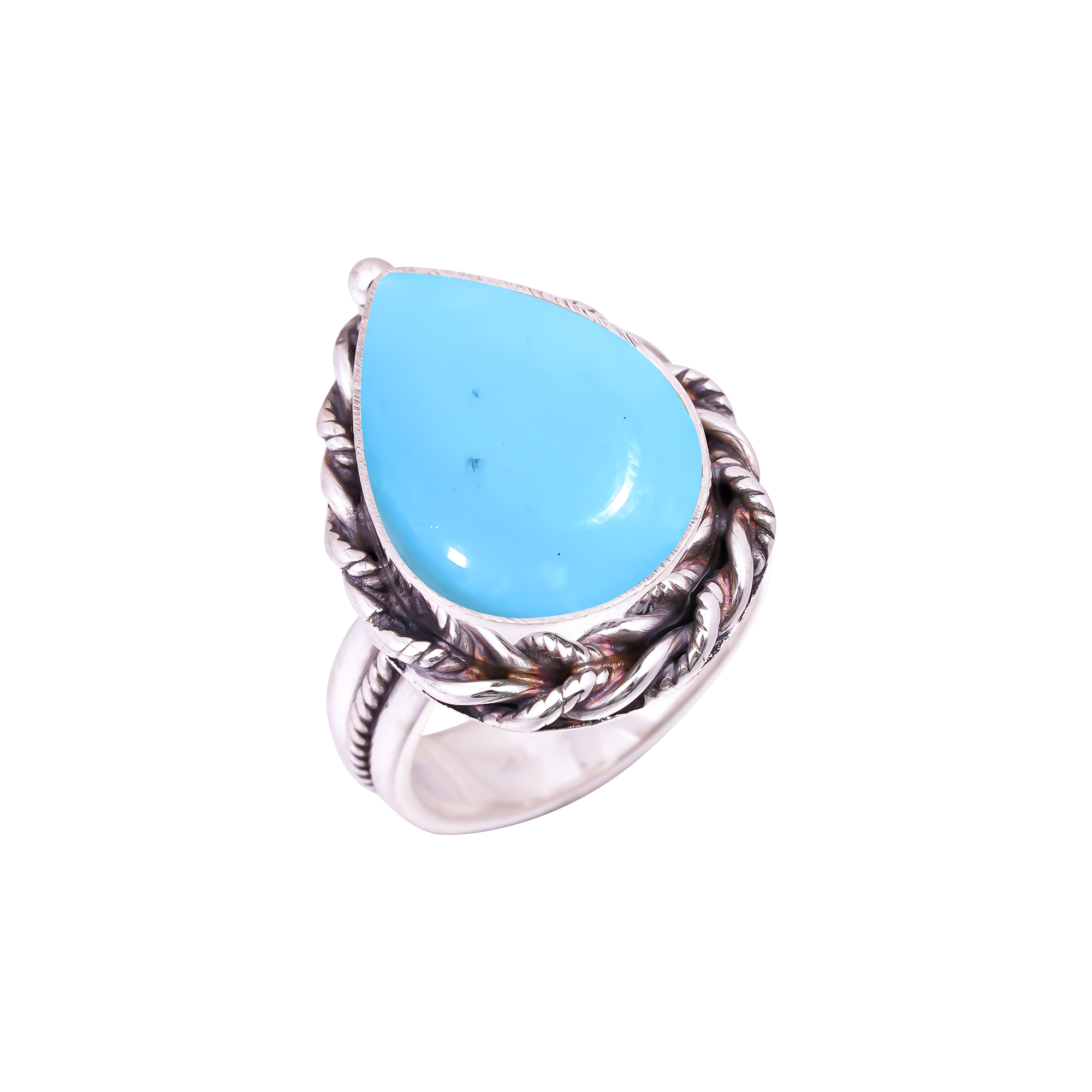 Magnesite Turquoise Gemstone 925 Sterling Silver Ring