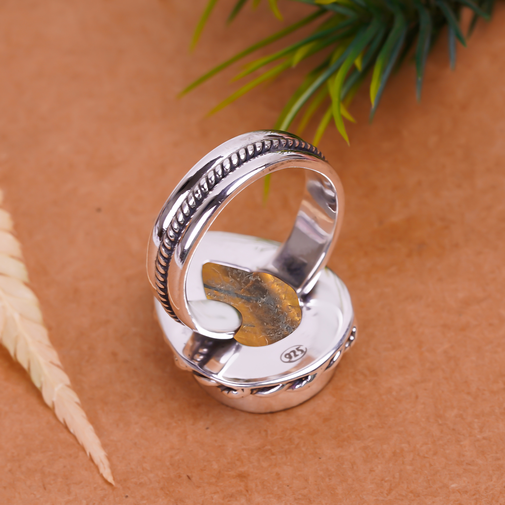 Yellow Tiger Eye - South Africa Gemstone 925 Sterling Silver Ring