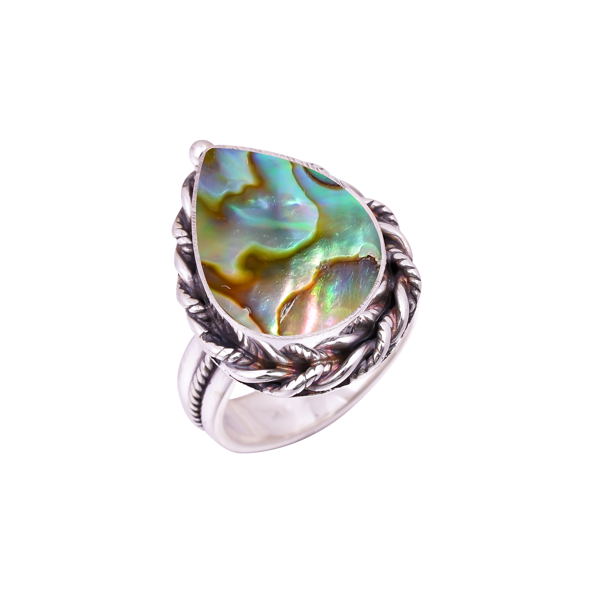 Mermaid Dream Abalone Shell - Australia Gemstone 925 Sterling Silver Ring