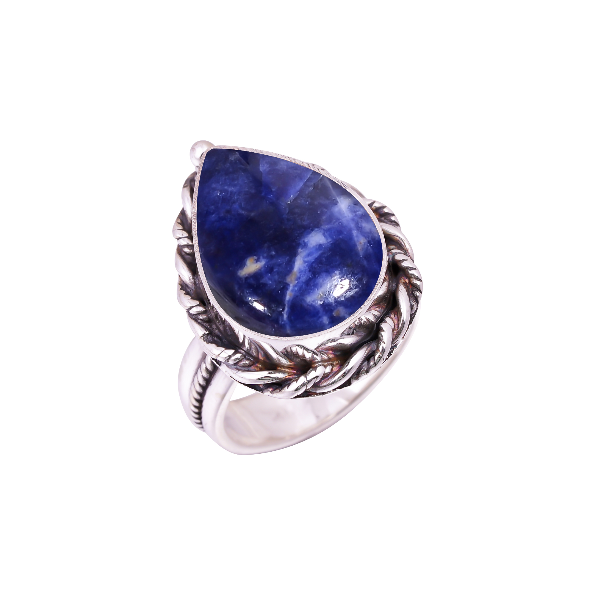 Sodalite - Minas Gerais Gemstone 925 Sterling Silver Ring