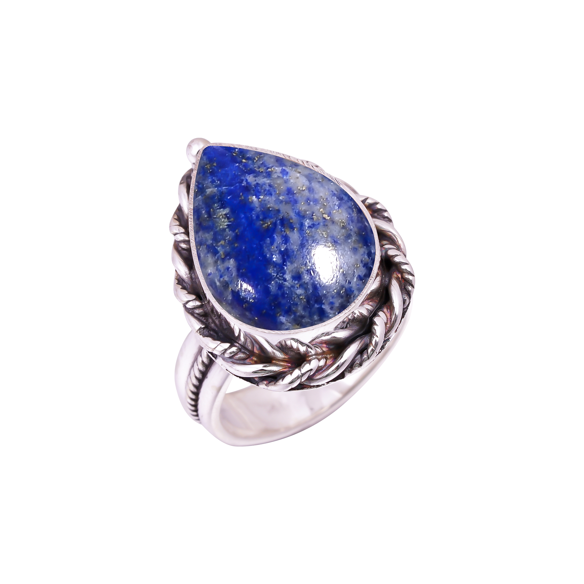 Natural Lapis Lazuli - Afghanistan Gemstone 925 Sterling Silver Ring