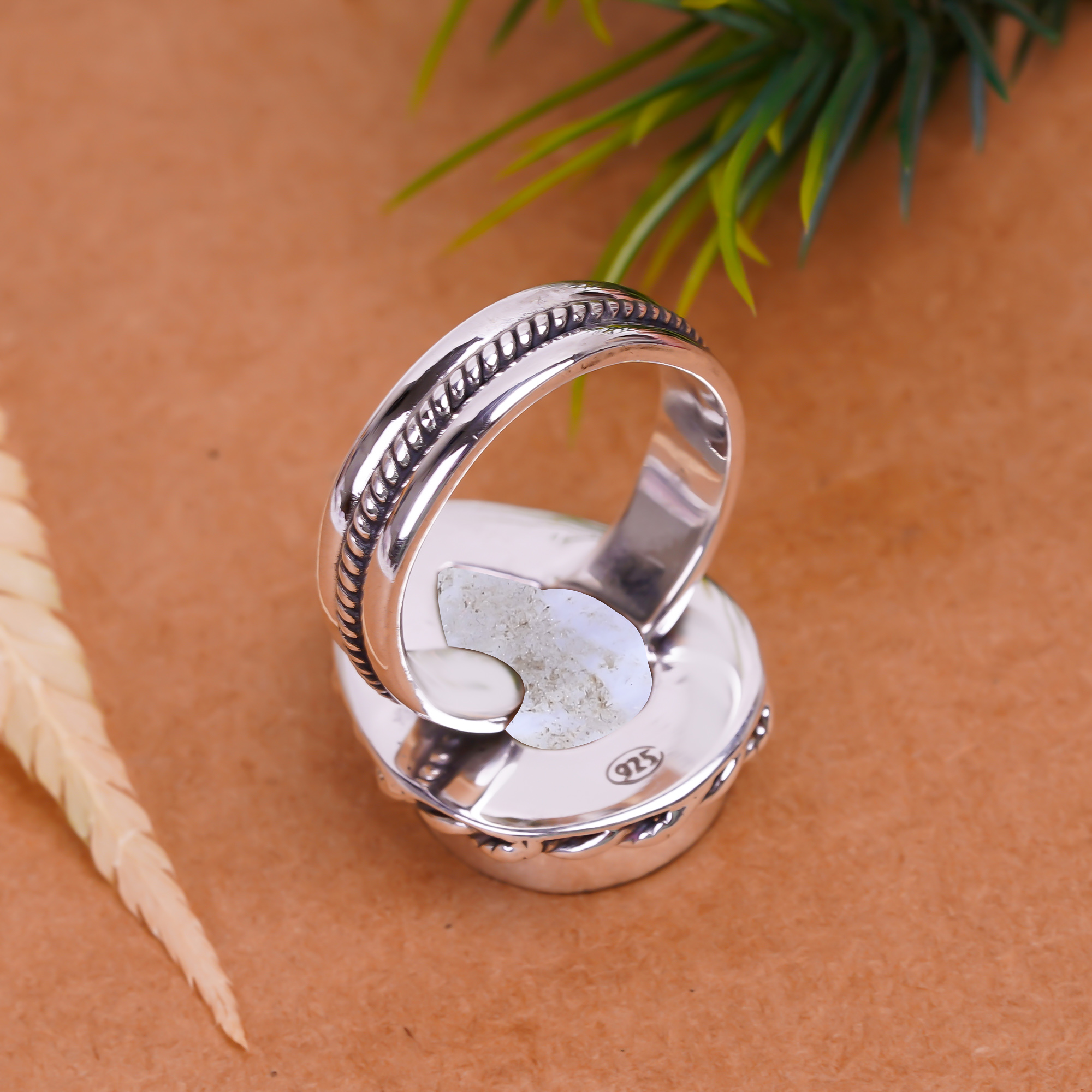 Blue Lace Agate - Namibia Gemstone 925 Sterling Silver Ring